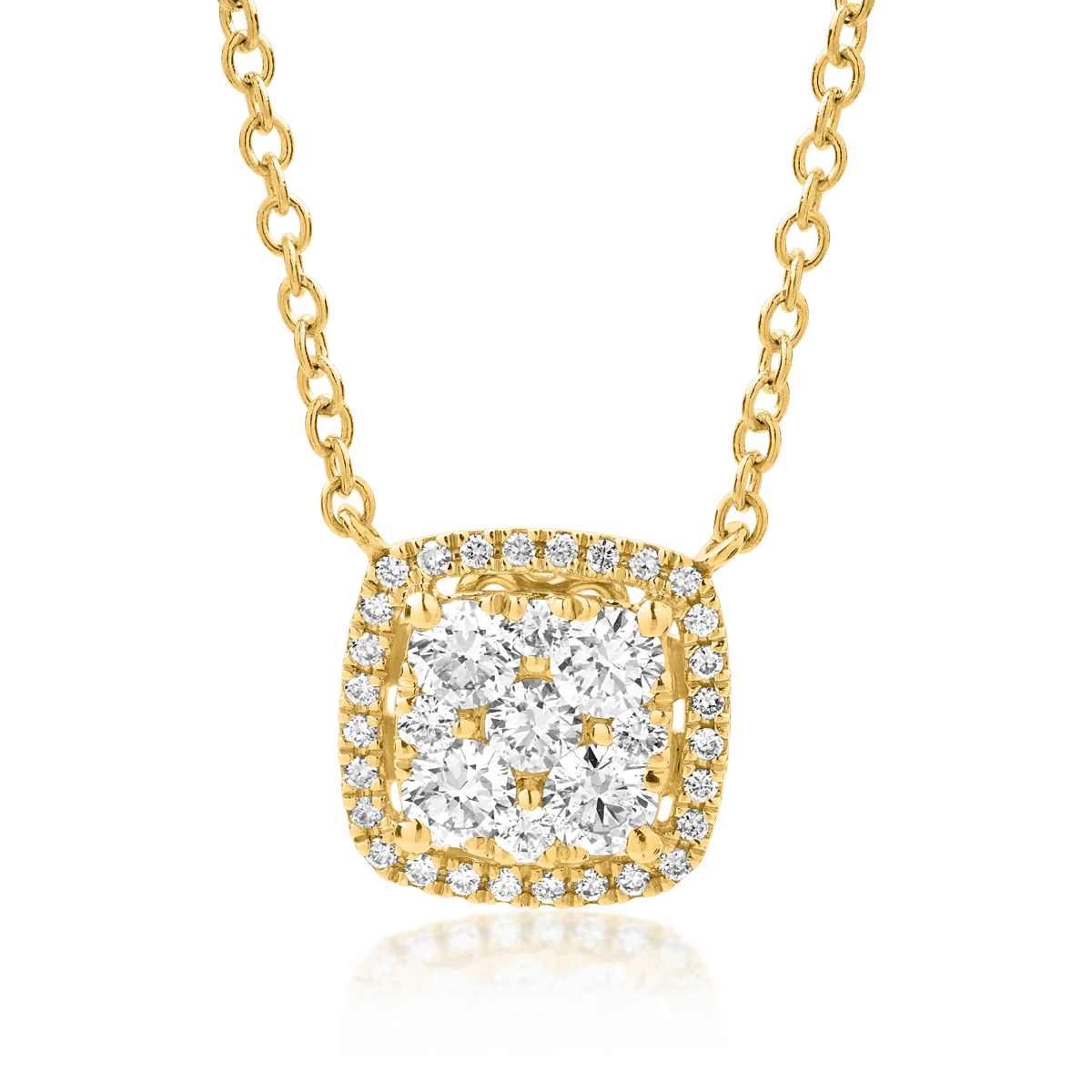 Lanț cu pandantiv din aur galben și diamante de 0.49ct Lanț cu pandantiv din aur galben și diamante de 0.49ct