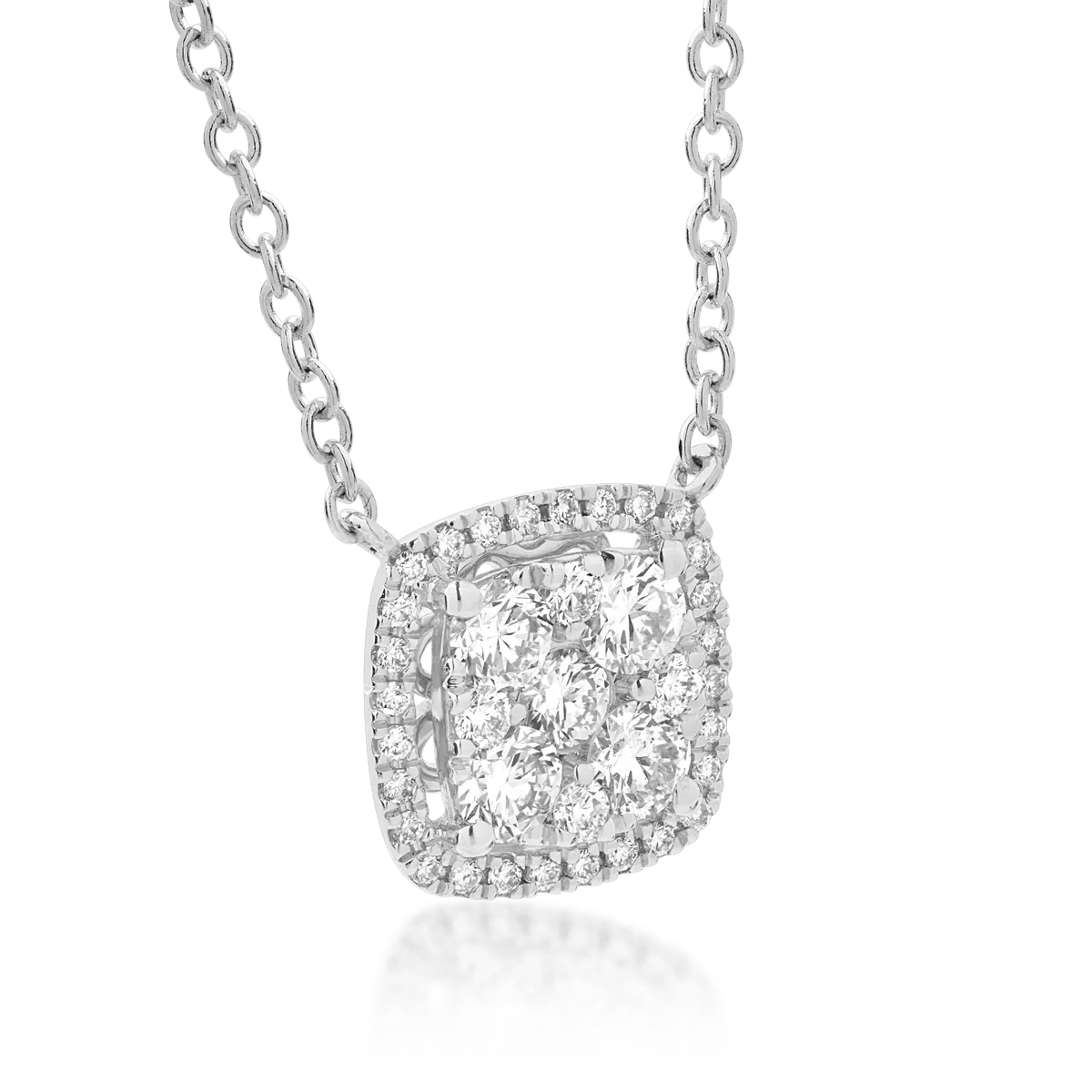 Lanț aur alb și diamante 0.5ct elegant Lanț aur alb și diamante 0.5ct elegant