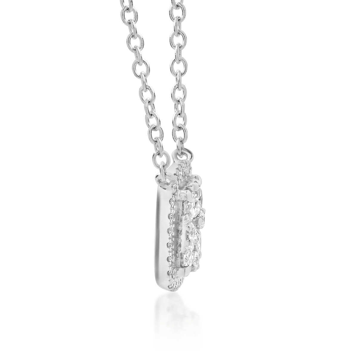 Lanț aur alb și diamante 0.5ct elegant Lanț aur alb și diamante 0.5ct elegant