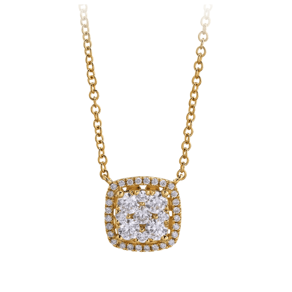 Lanț cu pandantiv din aur galben cu diamante de 0.5ct Lanț cu pandantiv din aur galben cu diamante de 0.5ct