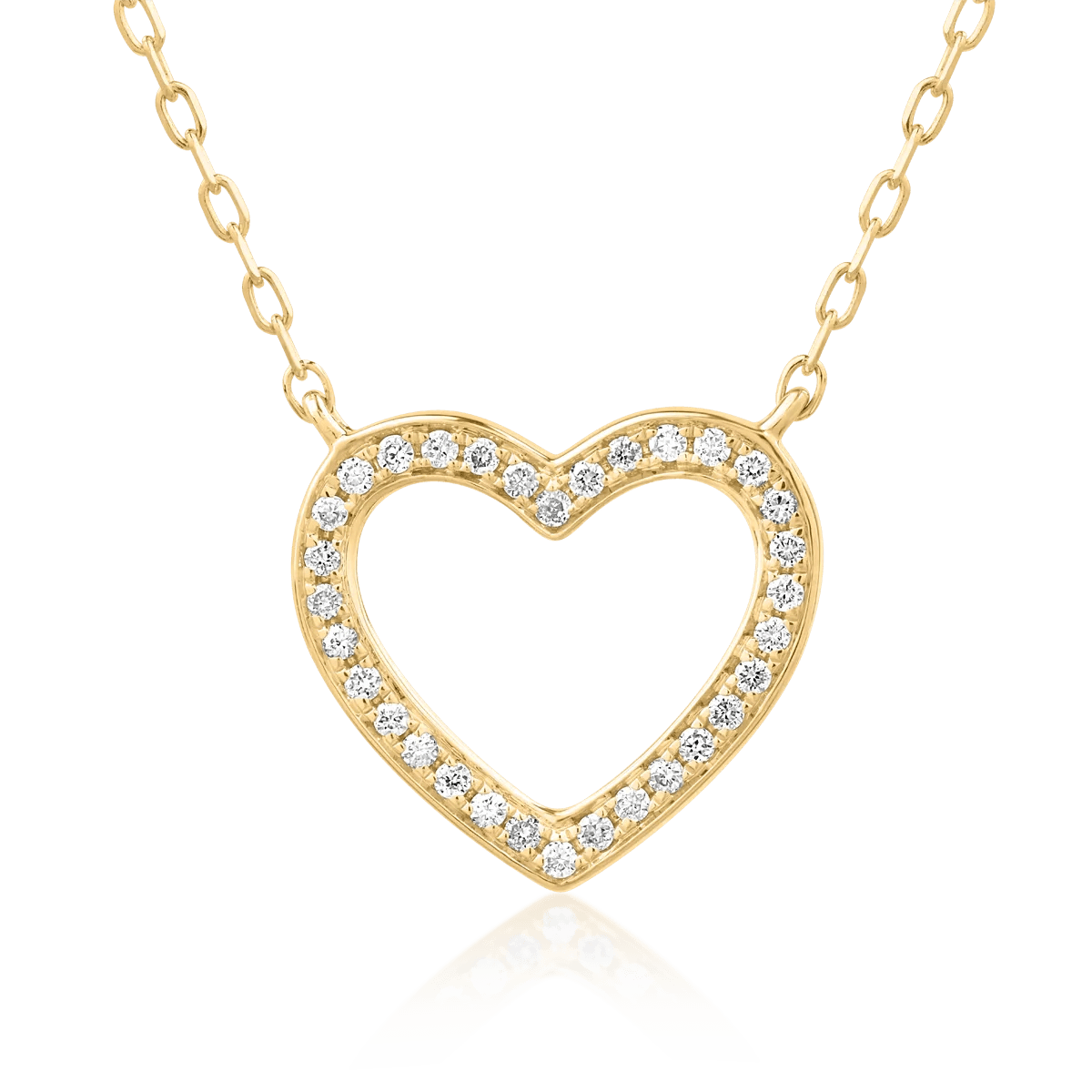 Lanț cu pandantiv din aur galben și diamante de 0.08ct Lanț cu pandantiv din aur galben și diamante de 0.08ct