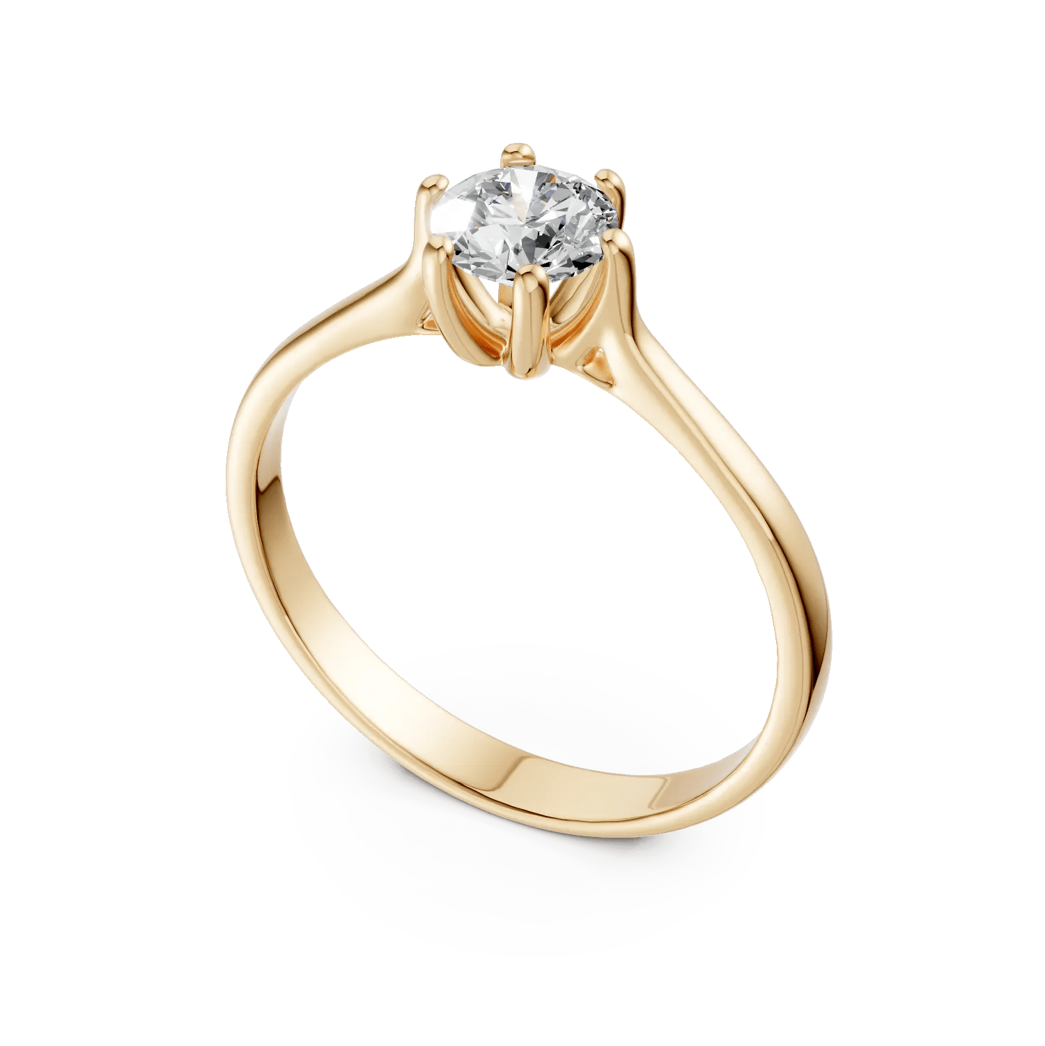 Inel logodnă din aur galben elegant Inel logodnă din aur galben elegant