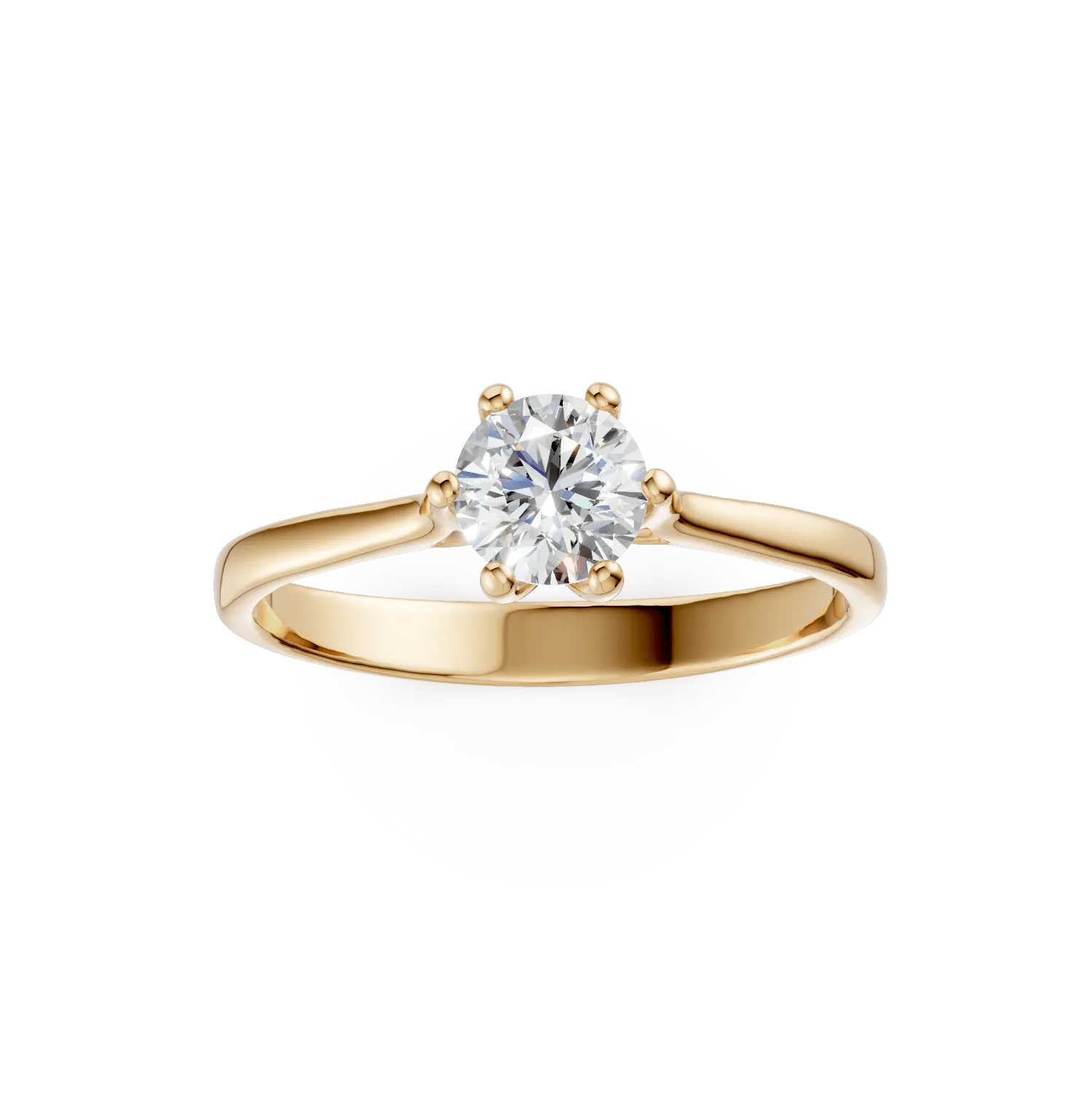 Inel logodnă din aur galben elegant Inel logodnă din aur galben elegant