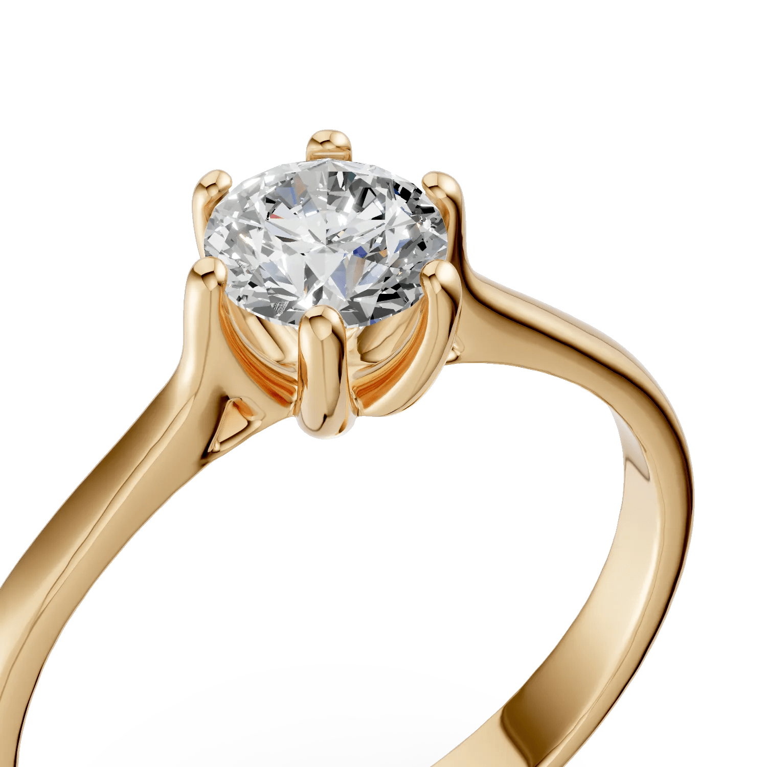 Inel logodnă din aur galben elegant Inel logodnă din aur galben elegant