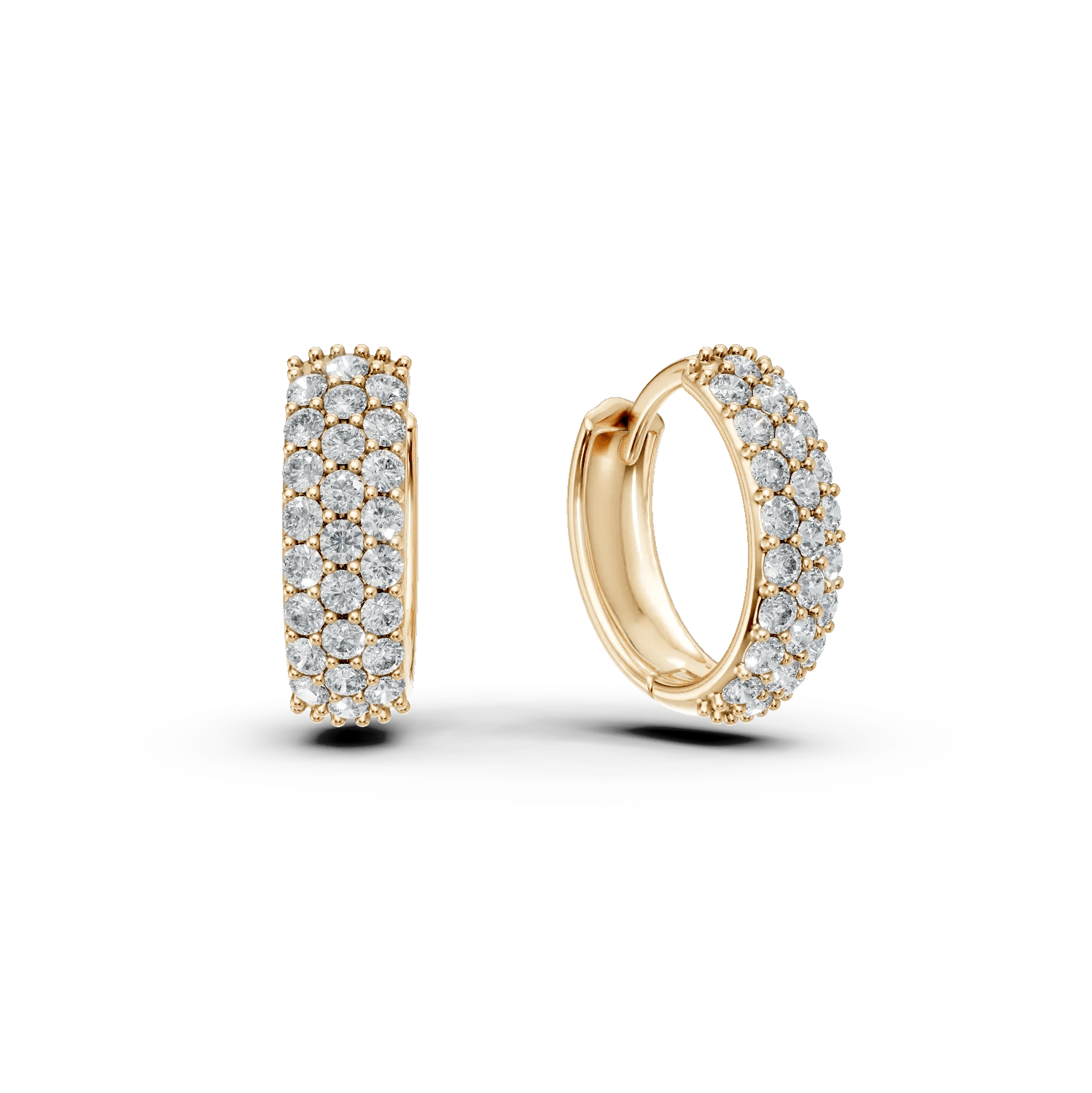 Cercei creole din aur galben cu zirconii microsetting Cercei creole din aur galben cu zirconii microsetting