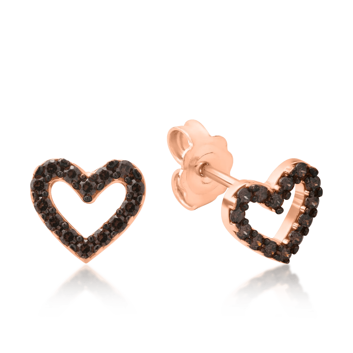 Cercei inimioare din aur roz Cercei inimioare din aur roz