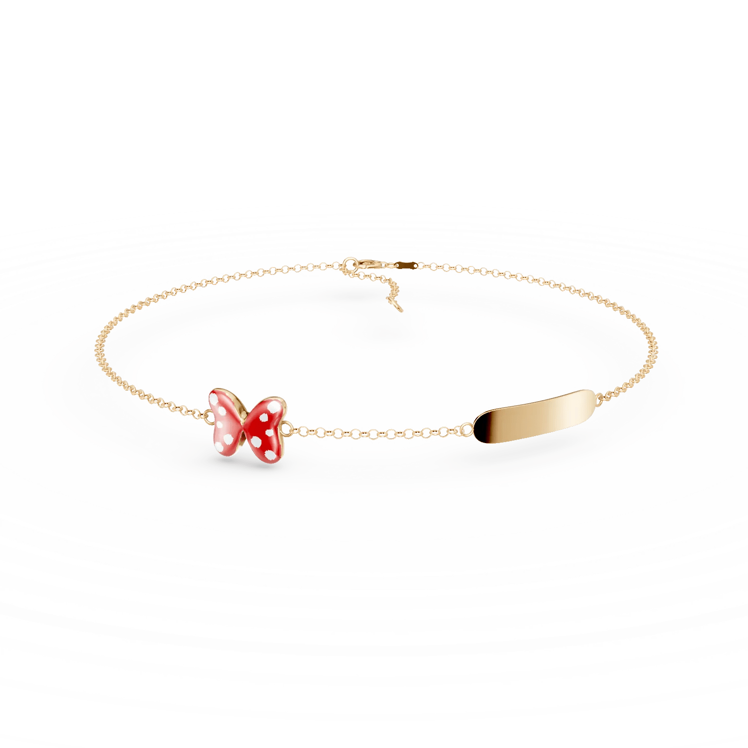 Brățară pentru copii cu fundiță din aur galben Brățară pentru copii cu fundiță din aur galben