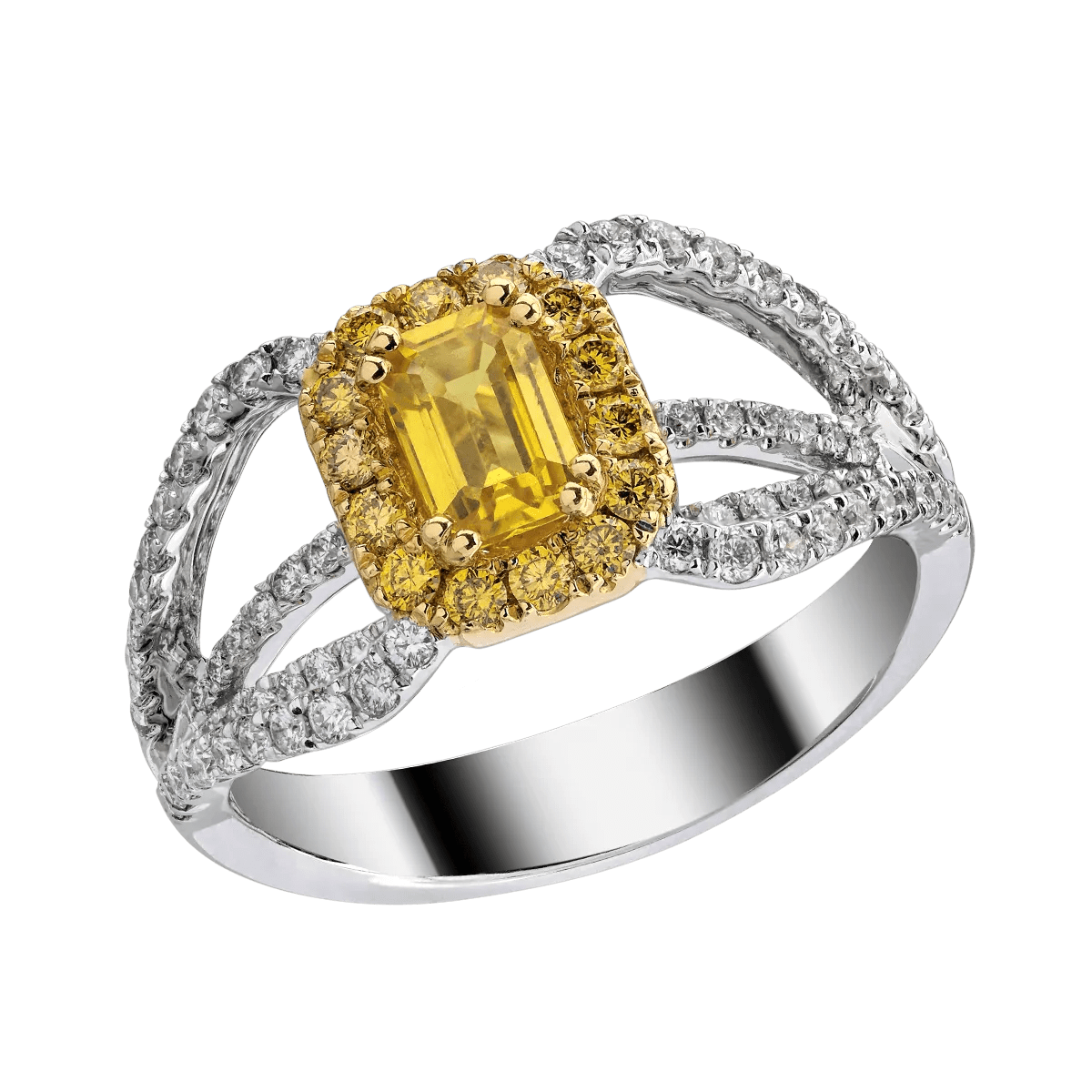 Inel de logodnă din aur alb cu pietre prețioase de 1.4ct Inel de logodnă din aur alb cu pietre prețioase de 1.4ct