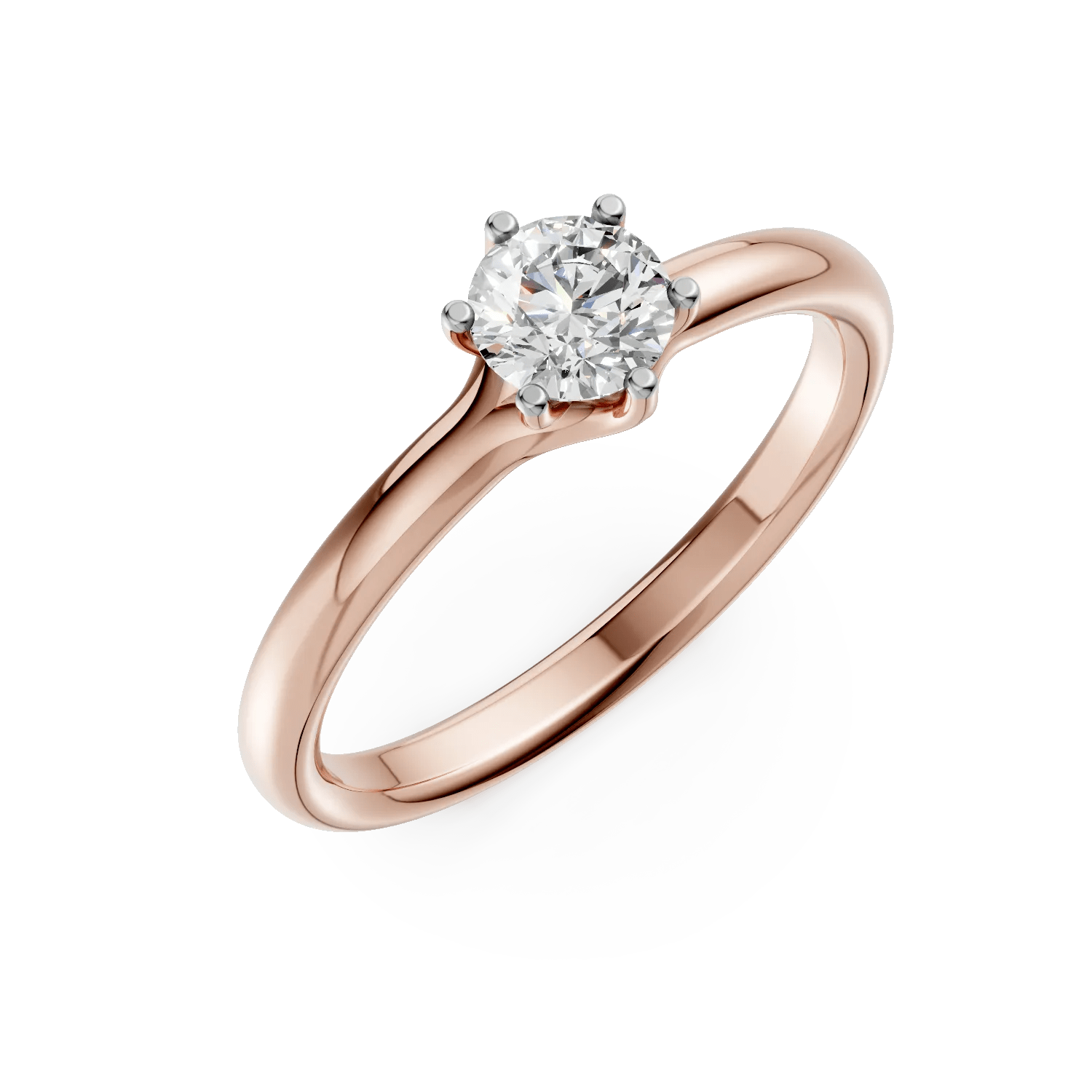 Inel de logodnă din aur roz cu diamant solitaire de 0.4ct Inel de logodnă din aur roz cu diamant solitaire de 0.4ct