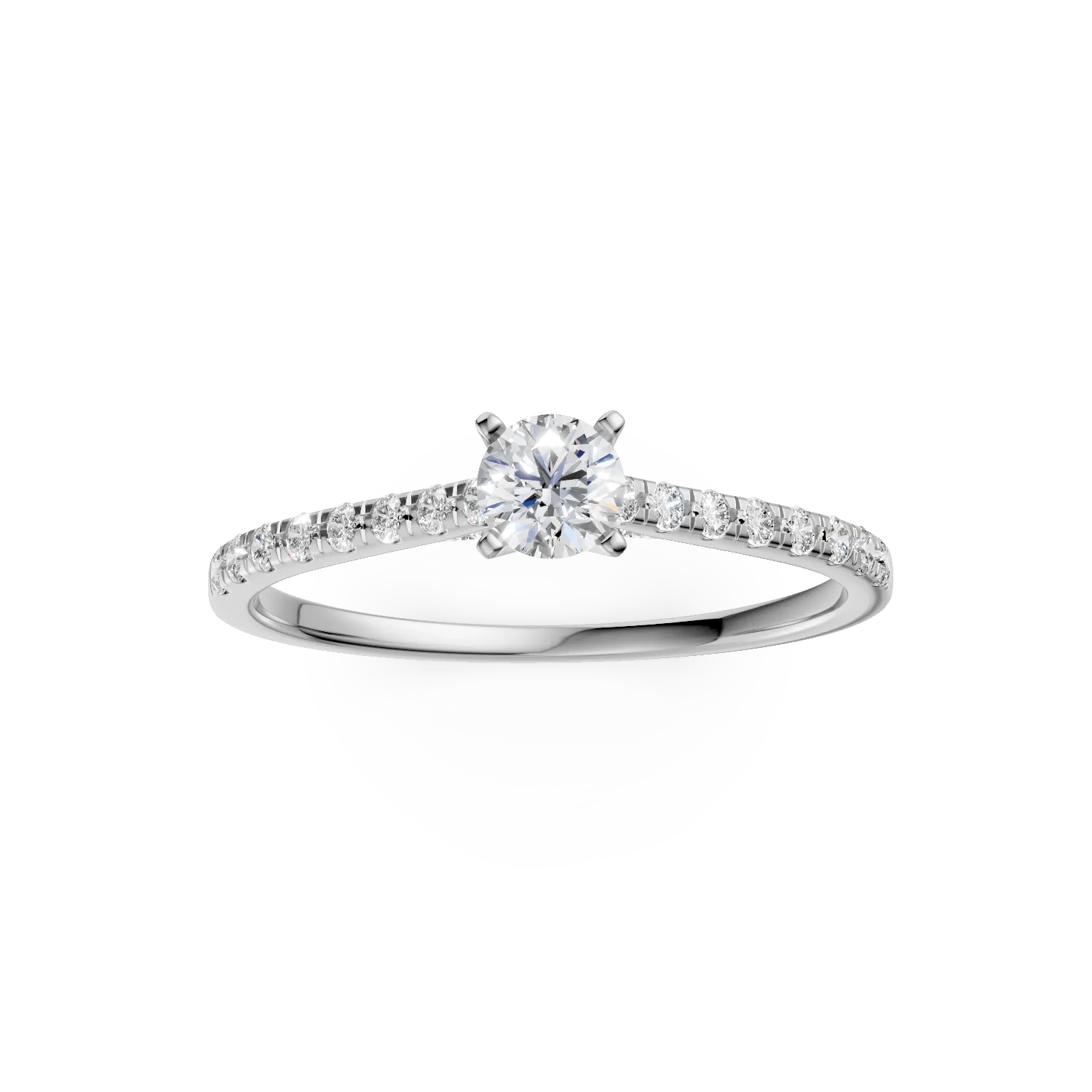 Inel de logodnă din aur alb cu diamant Inel de logodnă din aur alb cu diamant