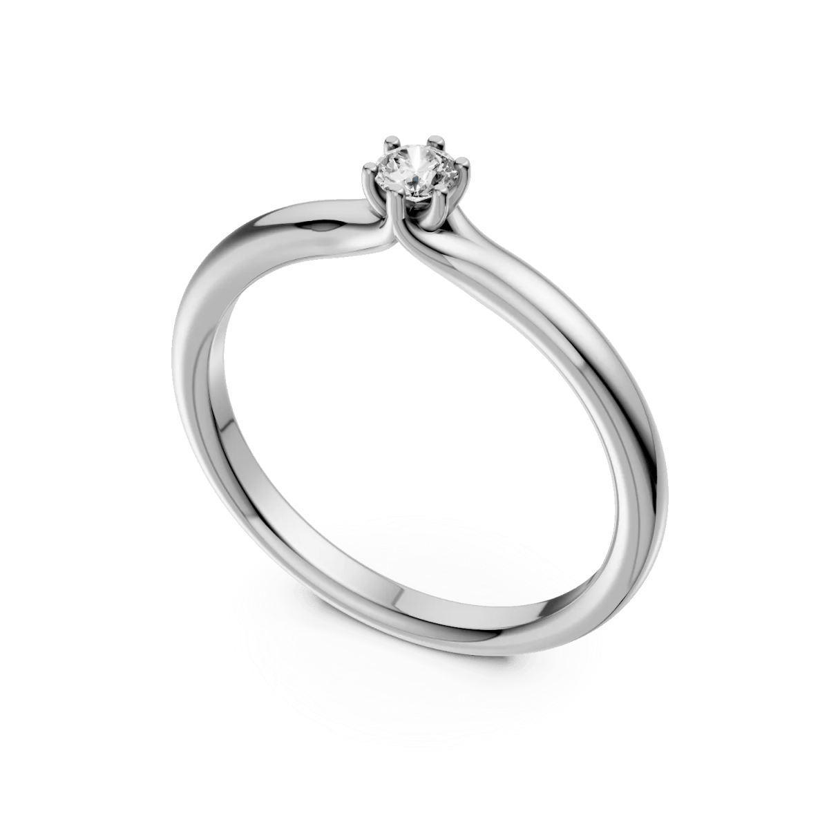 Inel logodnă aur alb diamant 0.15ct – Teilor Inel logodnă aur alb diamant 0.15ct – Teilor
