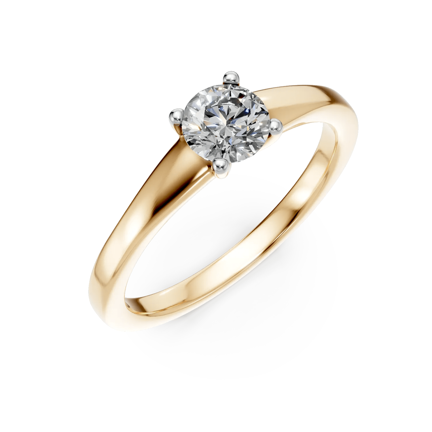 Inel de logodnă din aur galben cu diamant solitaire de 0.5ct Inel de logodnă din aur galben cu diamant solitaire de 0.5ct