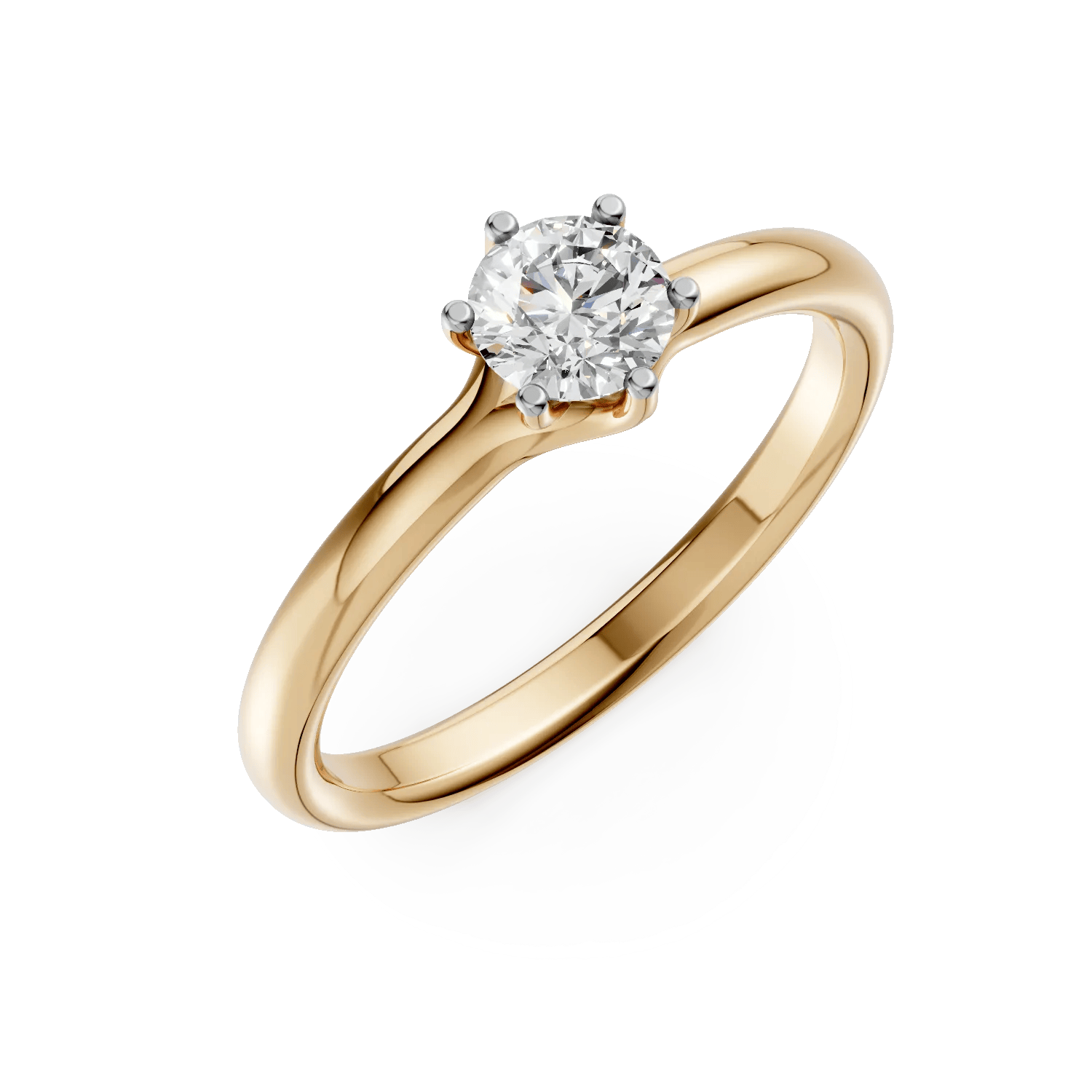 Inel de logodnă din aur galben cu diamant solitaire de 0.5ct – Teilor Inel de logodnă din aur galben cu diamant solitaire de 0.5ct – Teilor