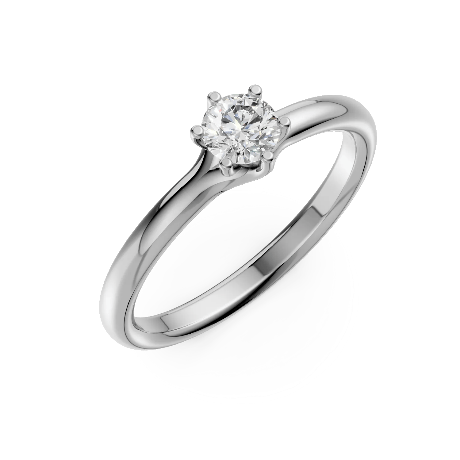 Inel de logodnă din aur alb cu diamant solitaire de 0.3ct – Teilor Inel de logodnă din aur alb cu diamant solitaire de 0.3ct – Teilor