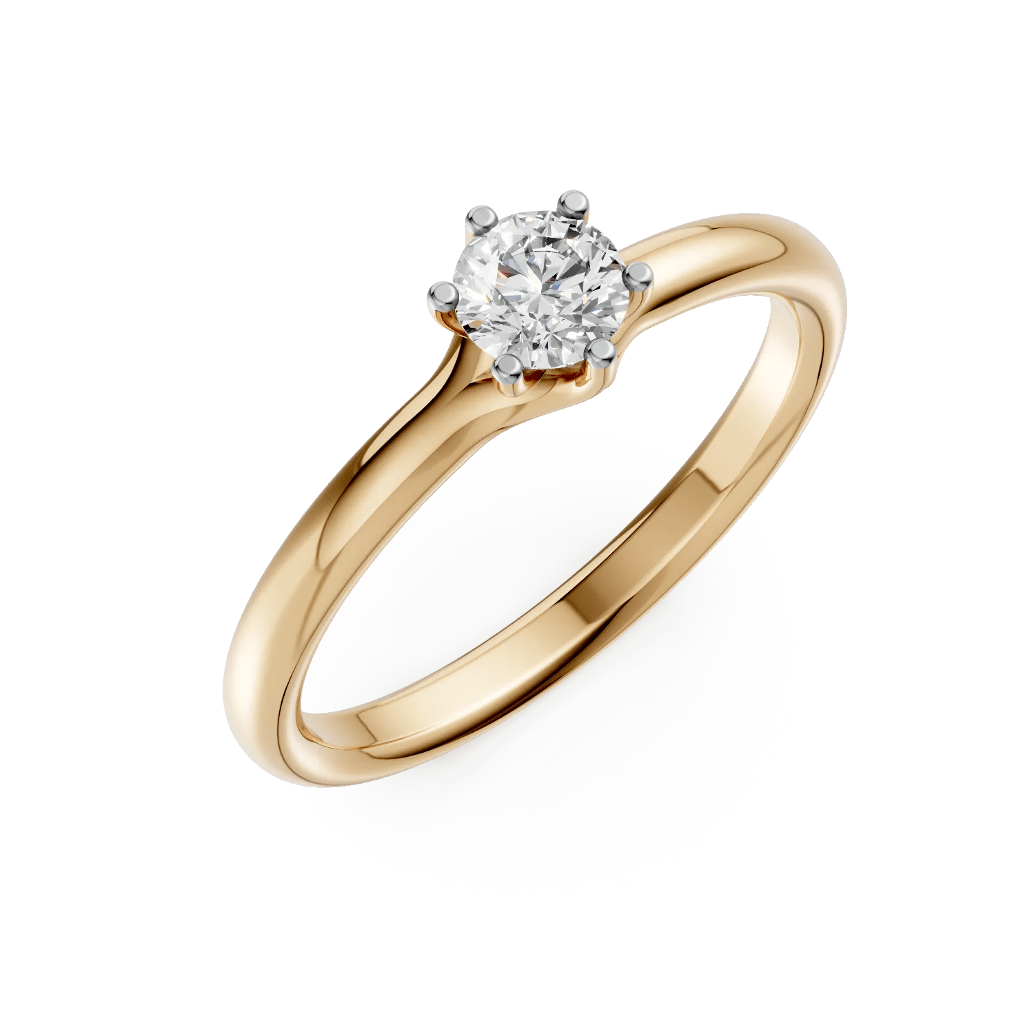 Inel de logodnă din aur galben cu diamant solitaire de 0.3ct – Teilor Inel de logodnă din aur galben cu diamant solitaire de 0.3ct – Teilor