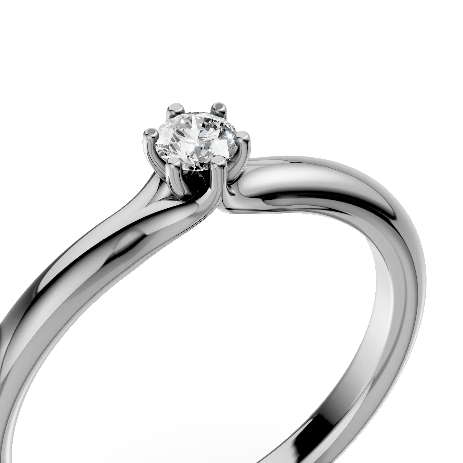 Inel logodnă aur alb cu diamant solitaire – Teilor Inel logodnă aur alb cu diamant solitaire - Teilor
