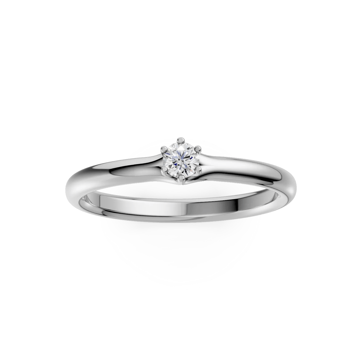 Inel logodnă aur alb cu diamant 0.1ct – Teilor Inel logodnă aur alb cu diamant 0.1ct - Teilor