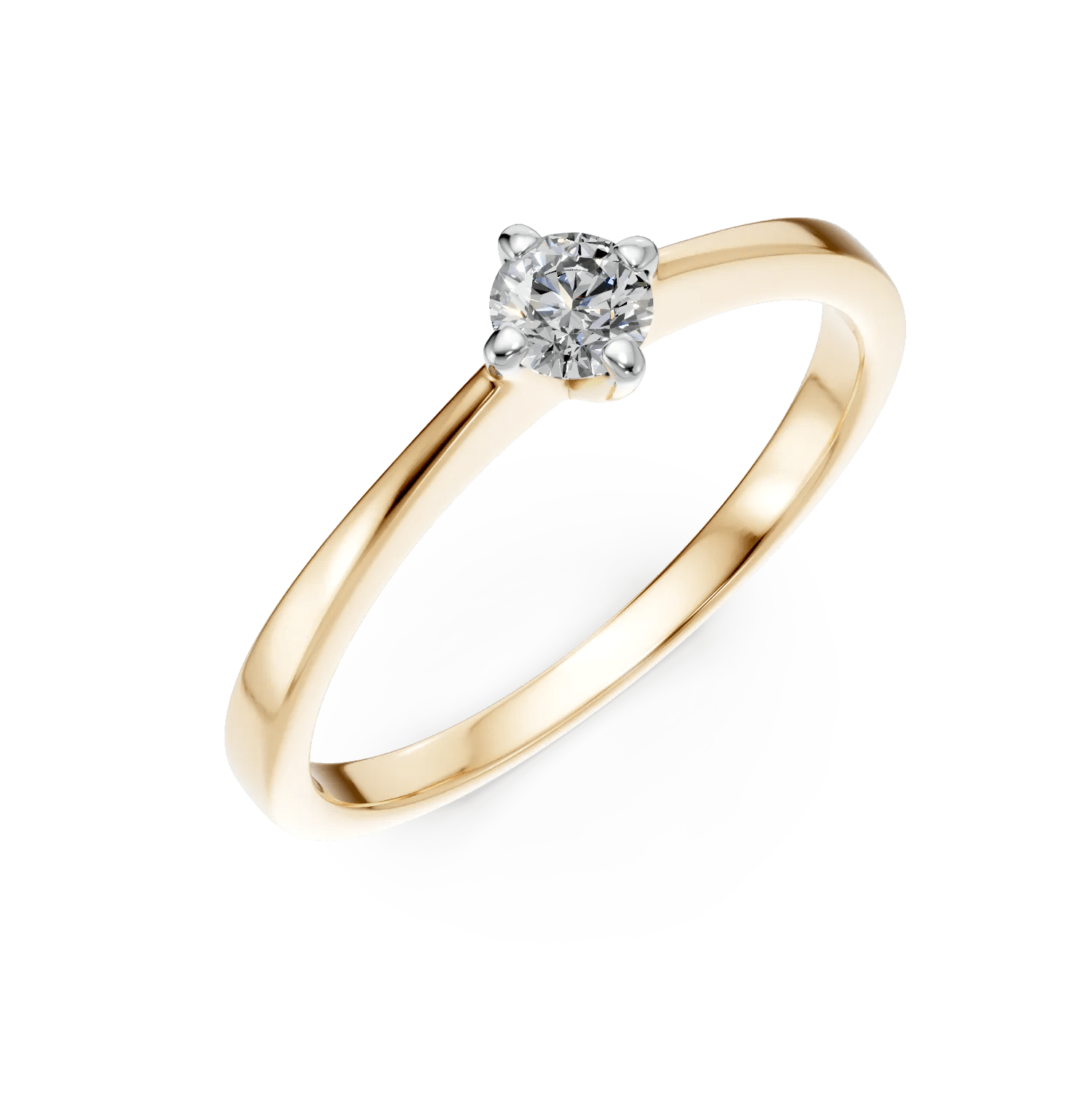 Inel de logodnă din aur galben cu diamant 0.19ct Inel de logodnă din aur galben cu diamant 0.19ct