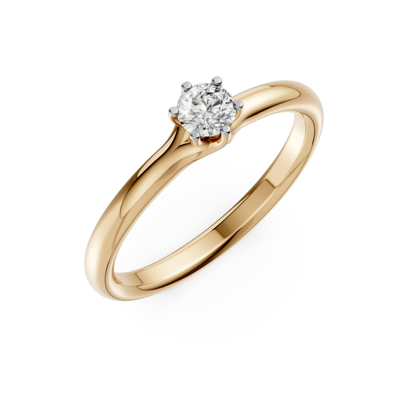 Inel de logodnă din aur galben cu diamant solitaire de 0.24ct – Teilor Inel de logodnă din aur galben cu diamant solitaire de 0.24ct – Teilor
