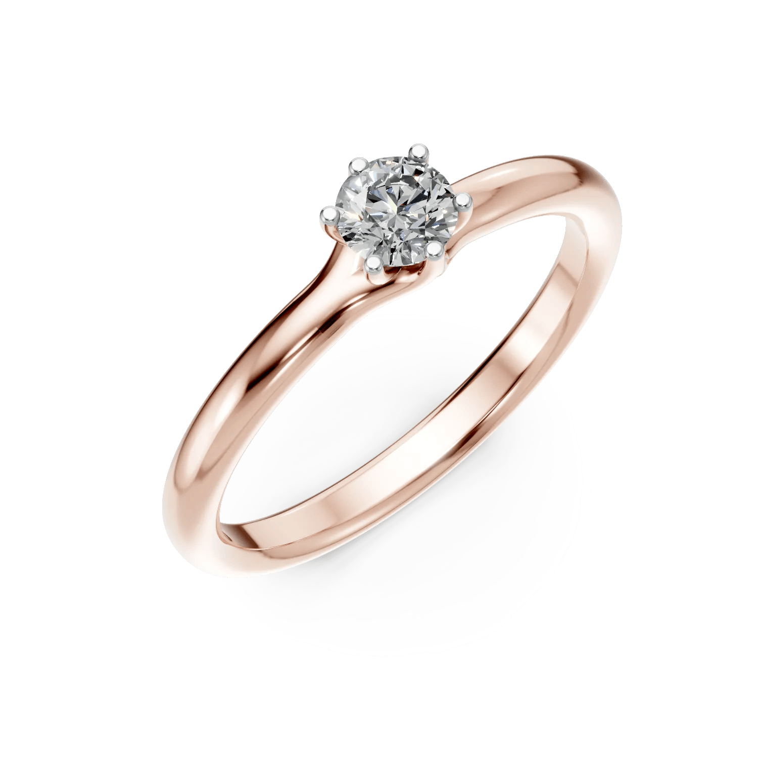 Inel de logodnă din aur roz cu diamant solitaire de 0.2ct – Teilor Inel de logodnă din aur roz cu diamant solitaire de 0.2ct – Teilor