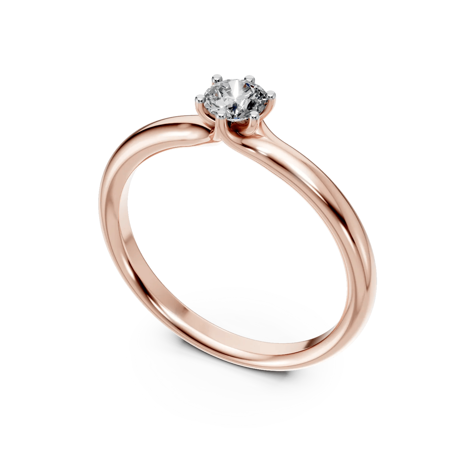 Inel de logodnă din aur roz cu diamant – Teilor Inel de logodnă din aur roz cu diamant - Teilor