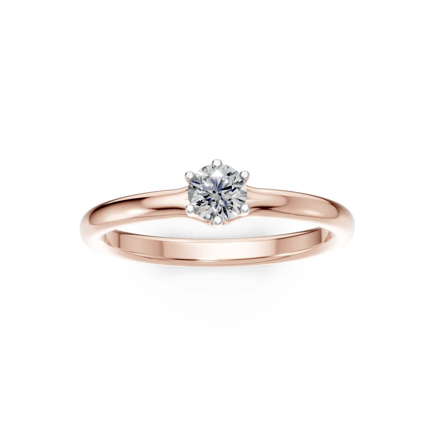 Inel de logodnă din aur roz cu diamant – Teilor Inel de logodnă din aur roz cu diamant - Teilor