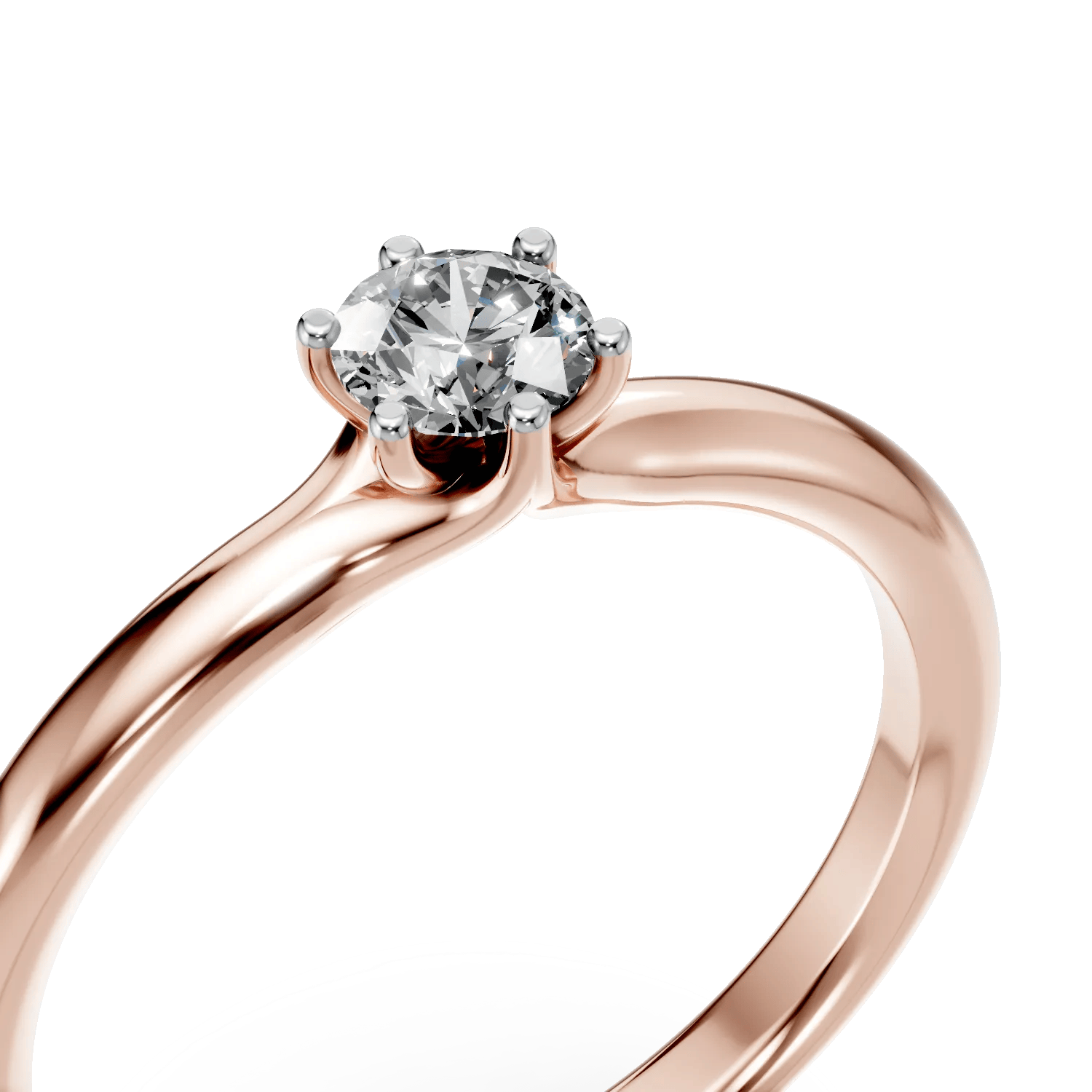 Inel de logodnă din aur roz cu diamant – Teilor Inel de logodnă din aur roz cu diamant - Teilor