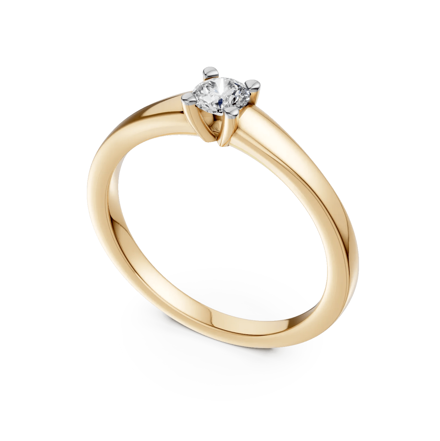 Inel de logodnă din aur galben cu diamant Inel de logodnă din aur galben cu diamant