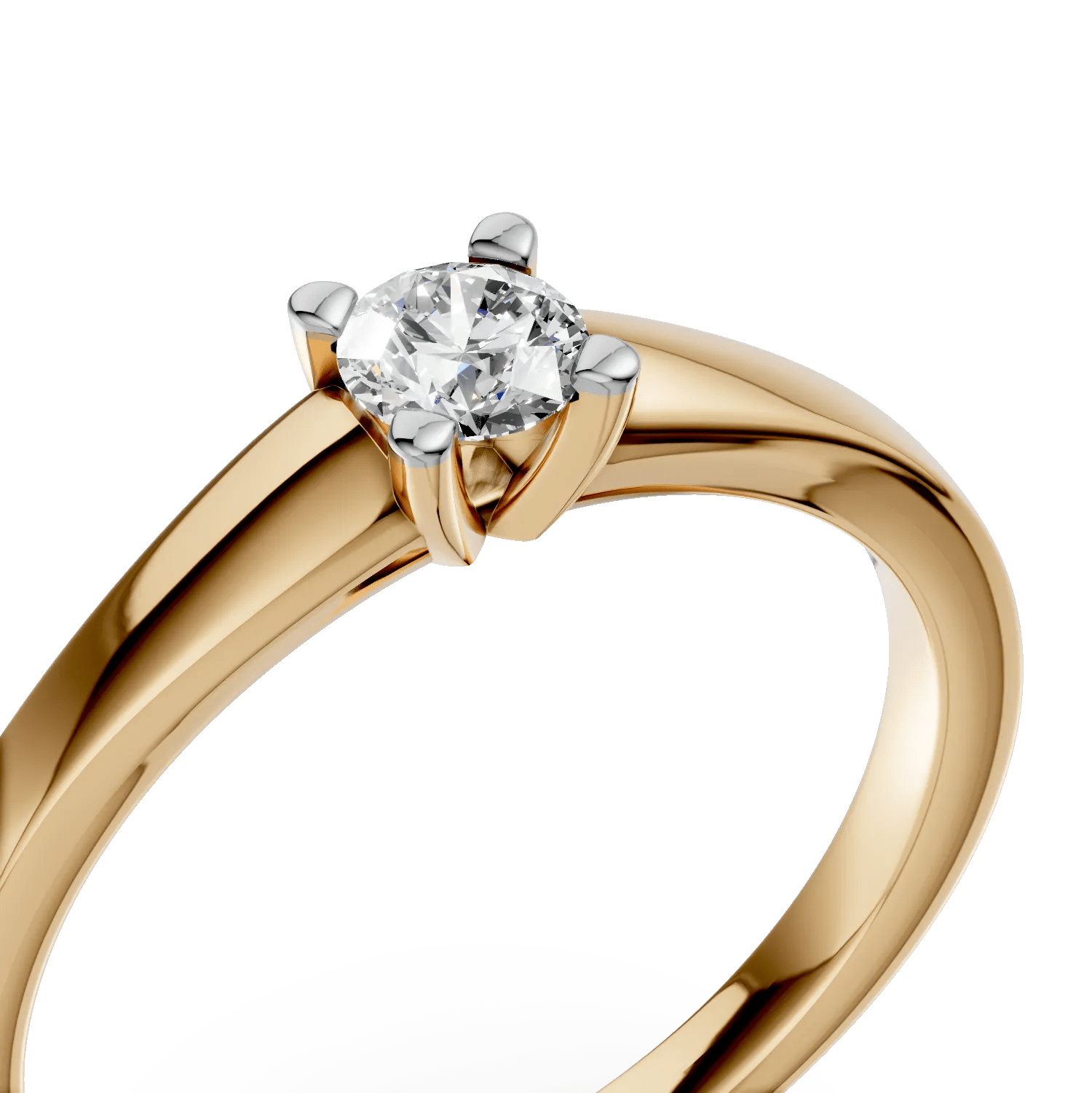 Inel de logodnă din aur galben cu diamant Inel de logodnă din aur galben cu diamant