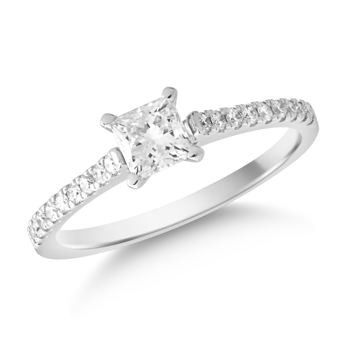 Inel de logodnă din aur alb cu diamant de 0.7 și diamante de 0.18ct Inel de logodnă din aur alb cu diamant de 0.7 și diamante de 0.18ct