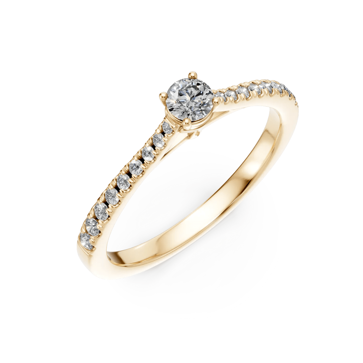 Inel logodnă aur galben cu diamante 0.16ct și 0.17ct Inel logodnă aur galben cu diamante 0.16ct și 0.17ct