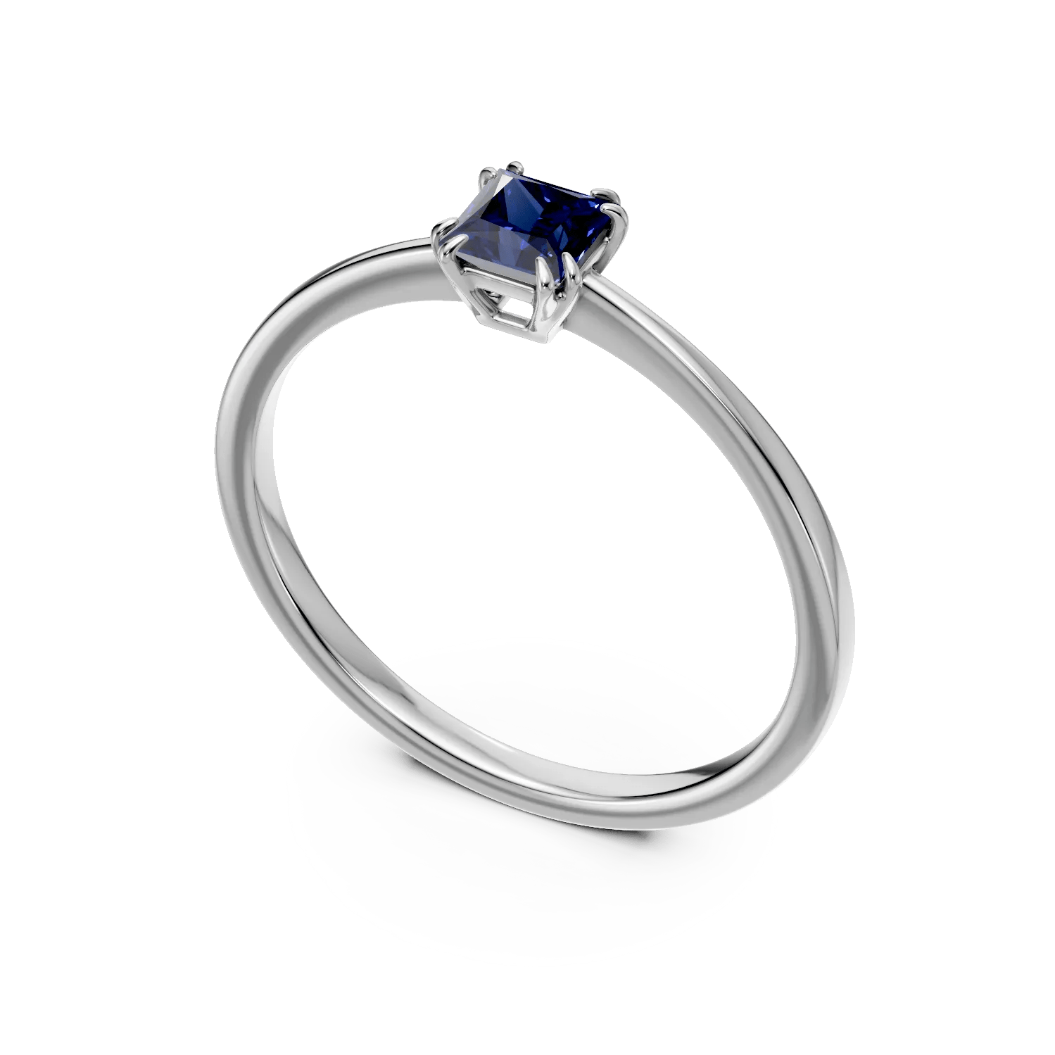 Inel logodnă aur alb cu safir 0.565ct – love stories Inel logodnă aur alb cu safir 0.565ct - love stories