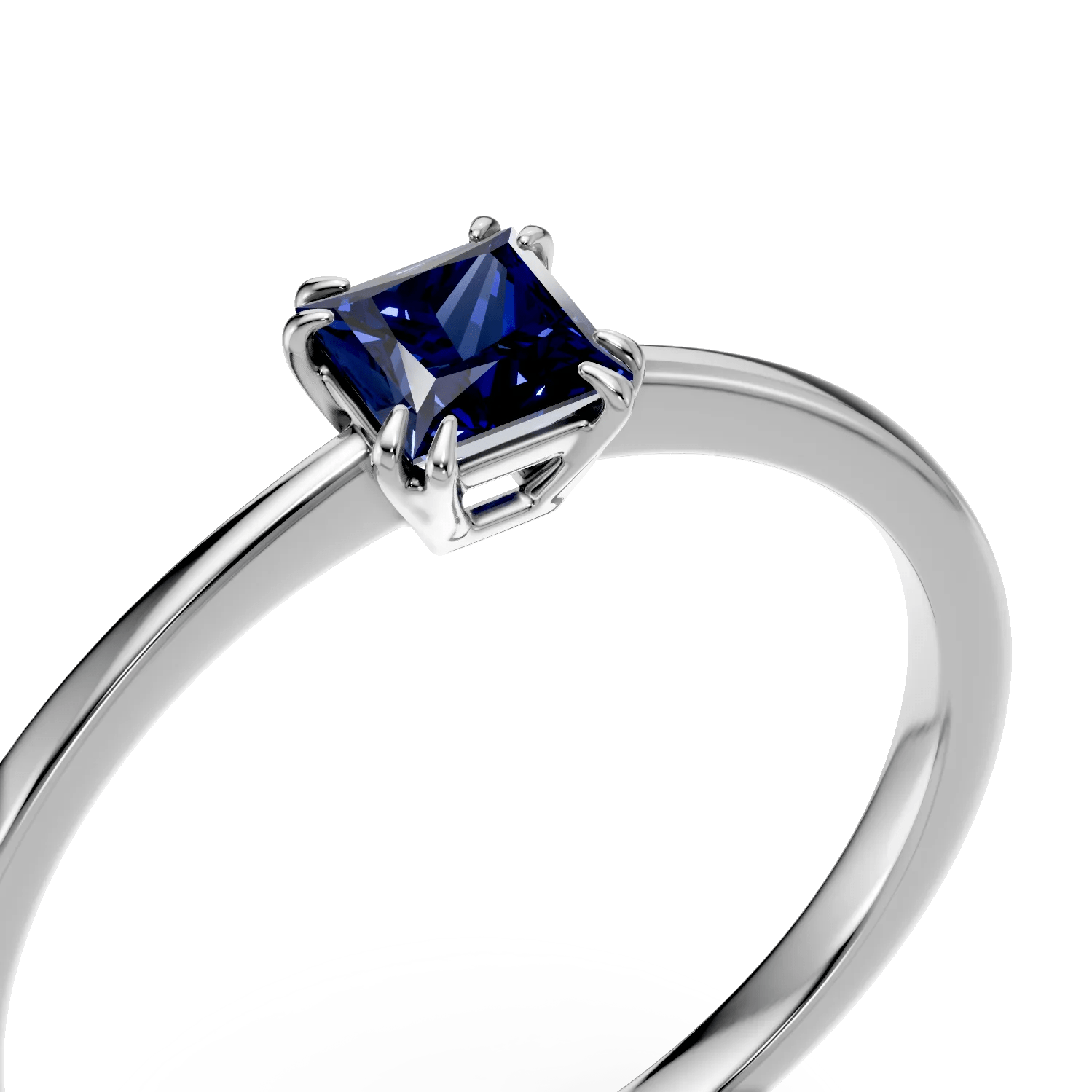 Inel logodnă aur alb cu safir 0.565ct – love stories Inel logodnă aur alb cu safir 0.565ct - love stories