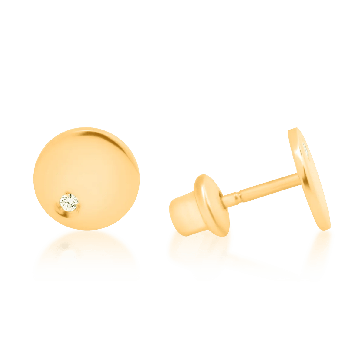 Cercei din aur alb de 14k cu inimioare pentru copii Cercei din aur alb de 14k cu inimioare pentru copii