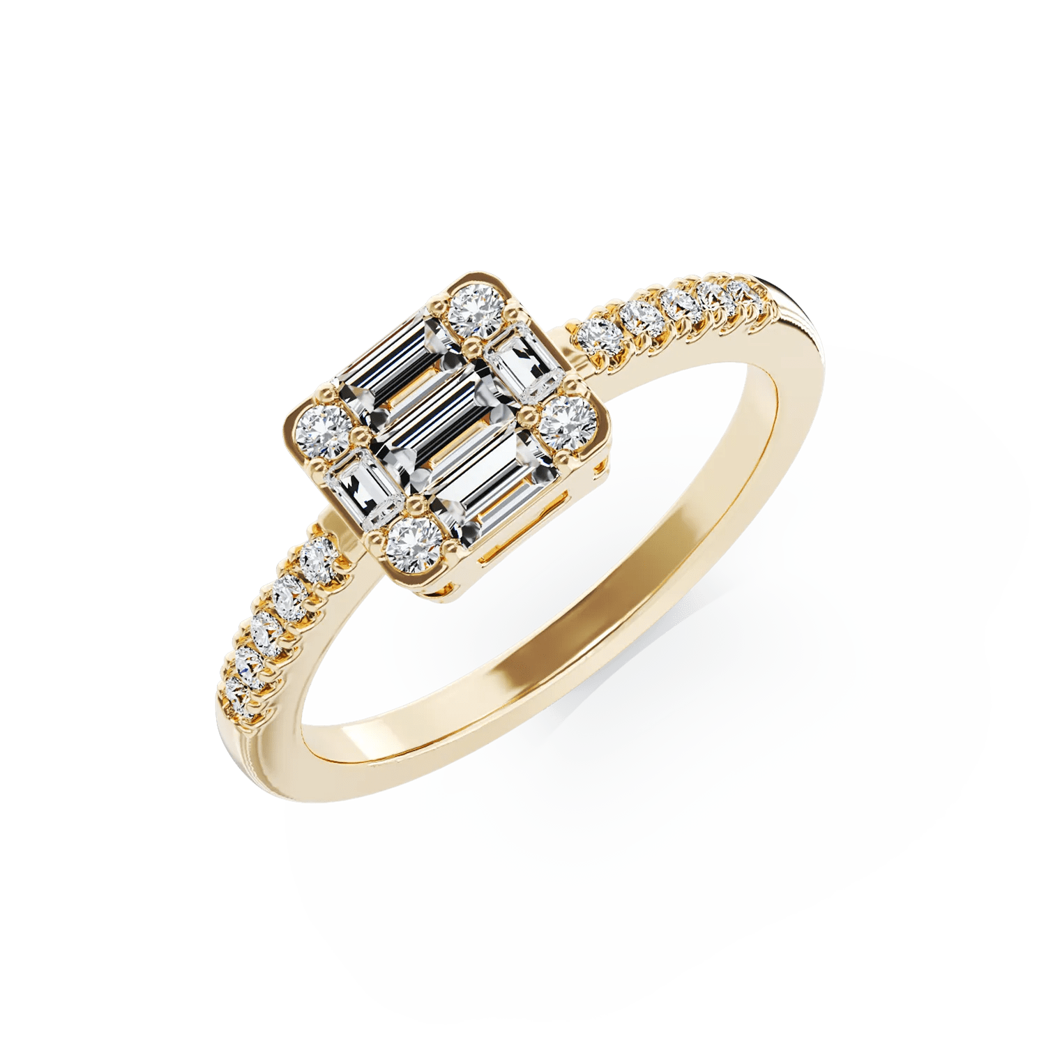 Inel de logodnă din aur galben cu diamante de 0.4ct Inel de logodnă din aur galben cu diamante de 0.4ct