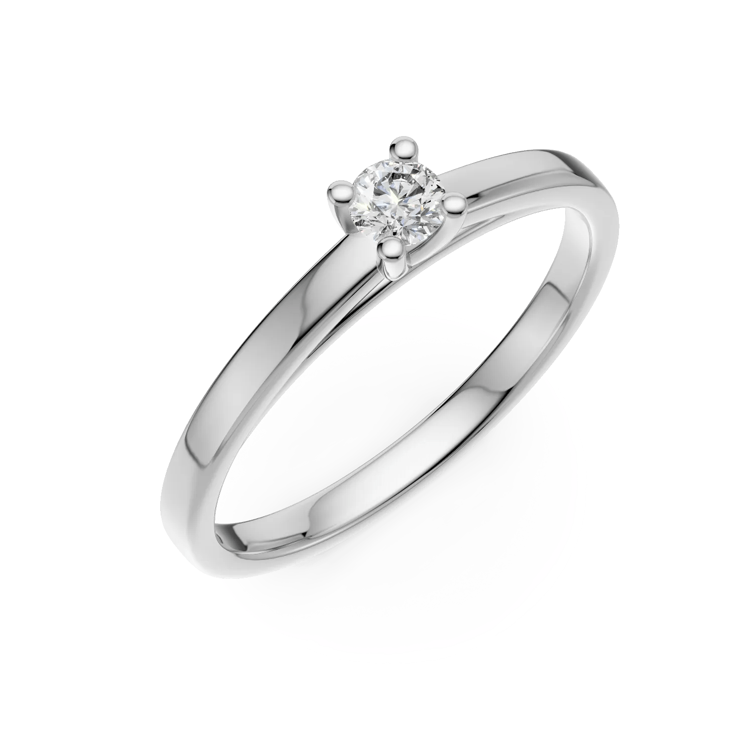 Inel de logodnă din aur alb cu diamant solitaire de 0.14ct Inel de logodnă din aur alb cu diamant solitaire de 0.14ct