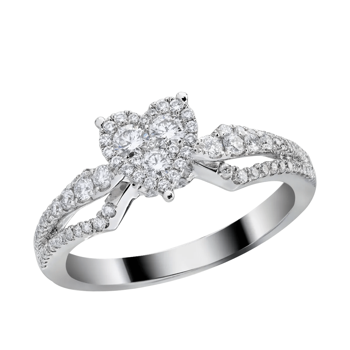 Inel logodnă aur alb cu diamante 0.51ct Inel logodnă aur alb cu diamante 0.51ct