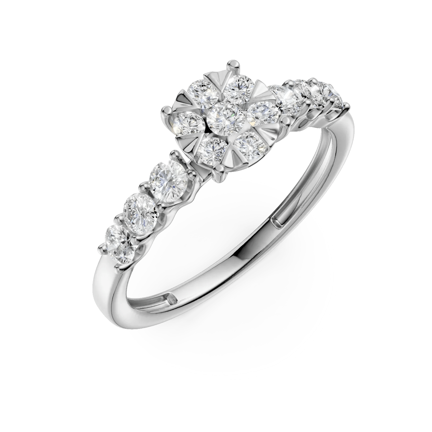 Inel de logodnă din aur alb cu diamante de 0.8ct Inel de logodnă din aur alb cu diamante de 0.8ct