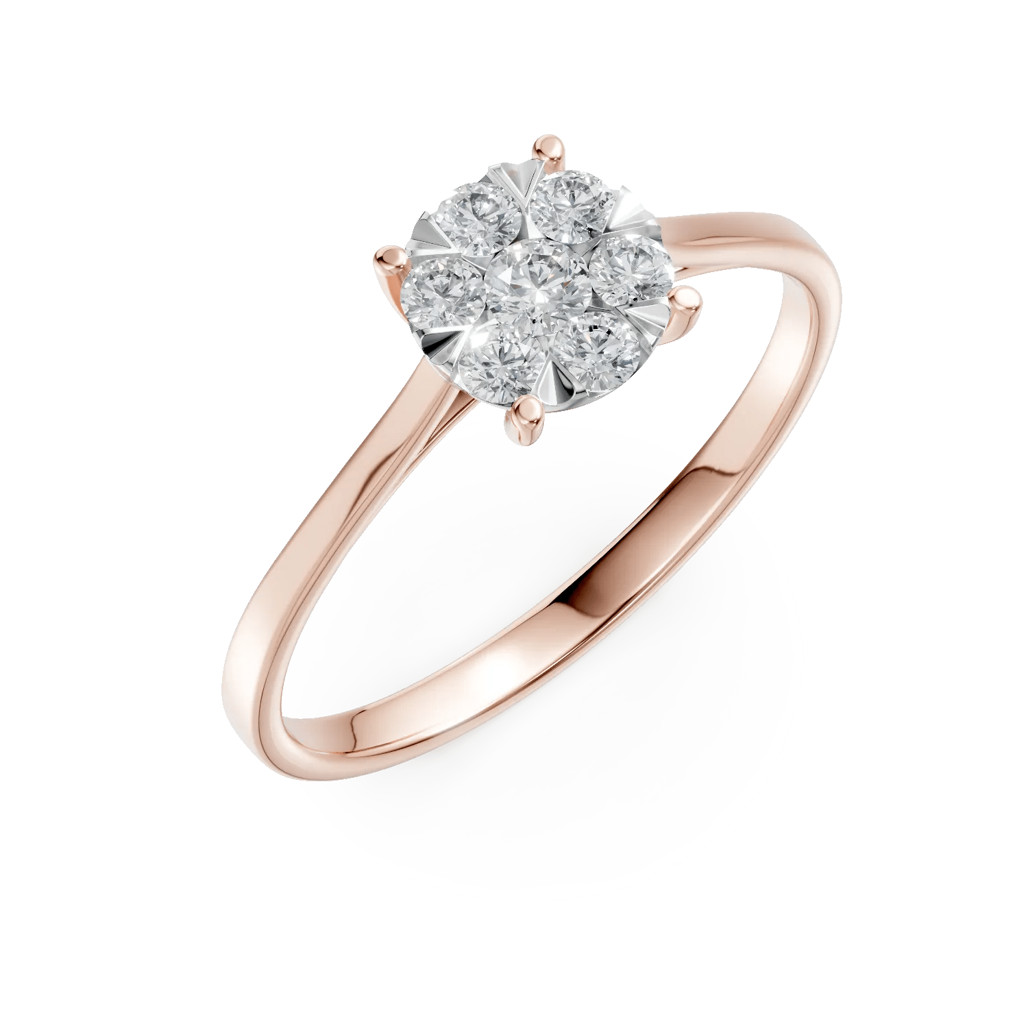 Inel de logodnă din aur roz cu diamante de 0.3ct Inel de logodnă din aur roz cu diamante de 0.3ct