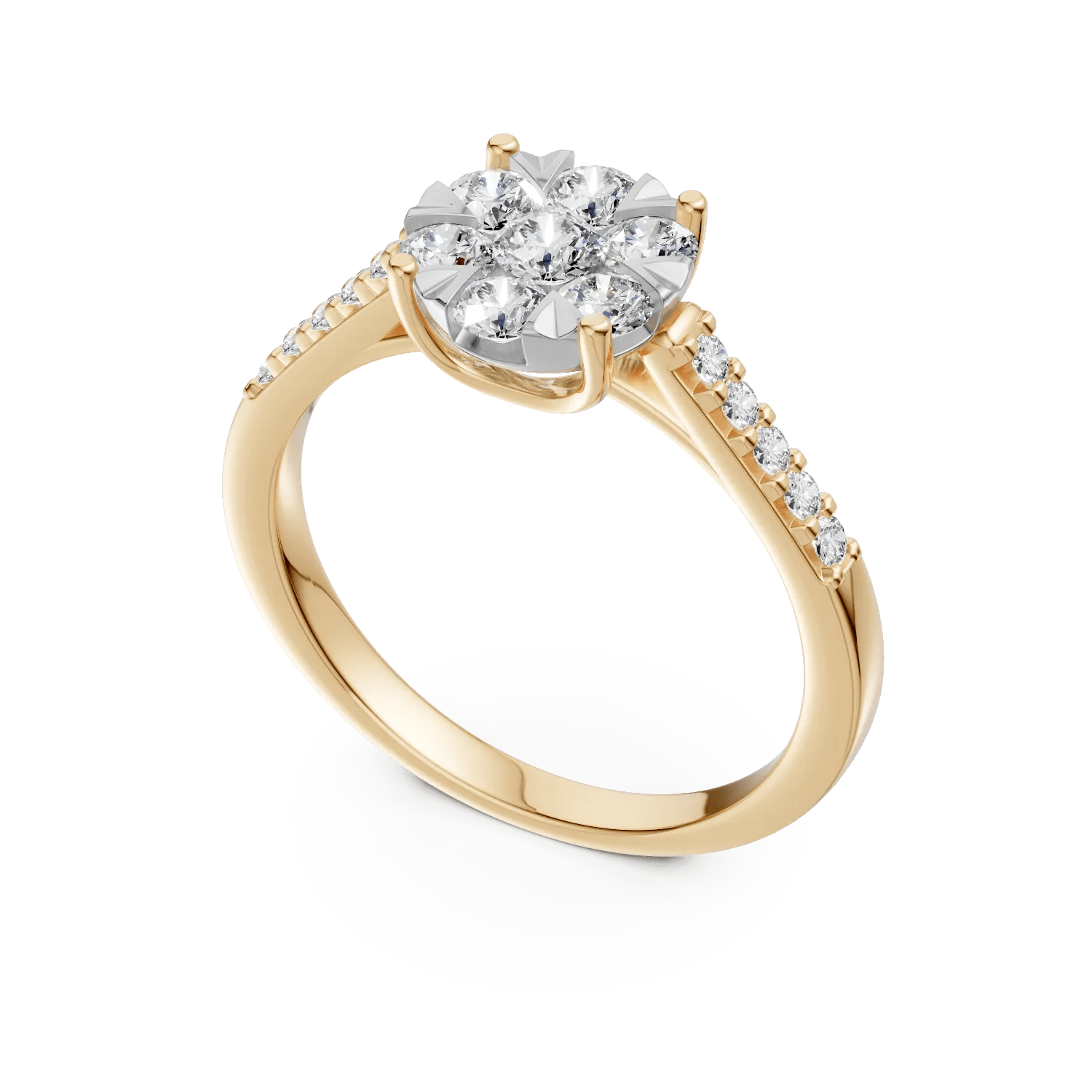 Inel din aur galben cu diamante 0.5ct Inel din aur galben cu diamante 0.5ct
