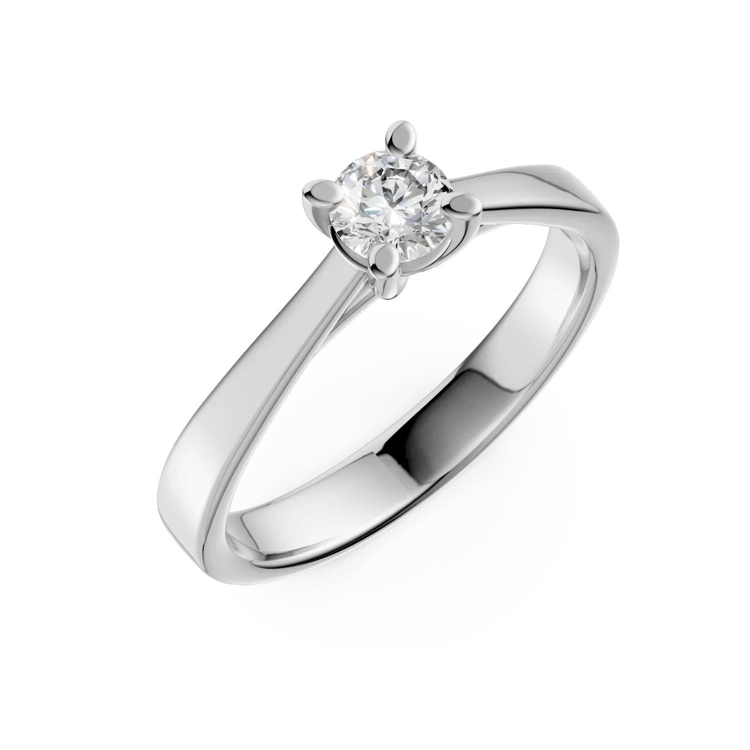 Inel de logodnă din aur alb cu diamant solitaire de 0.3ct Inel de logodnă din aur alb cu diamant solitaire de 0.3ct