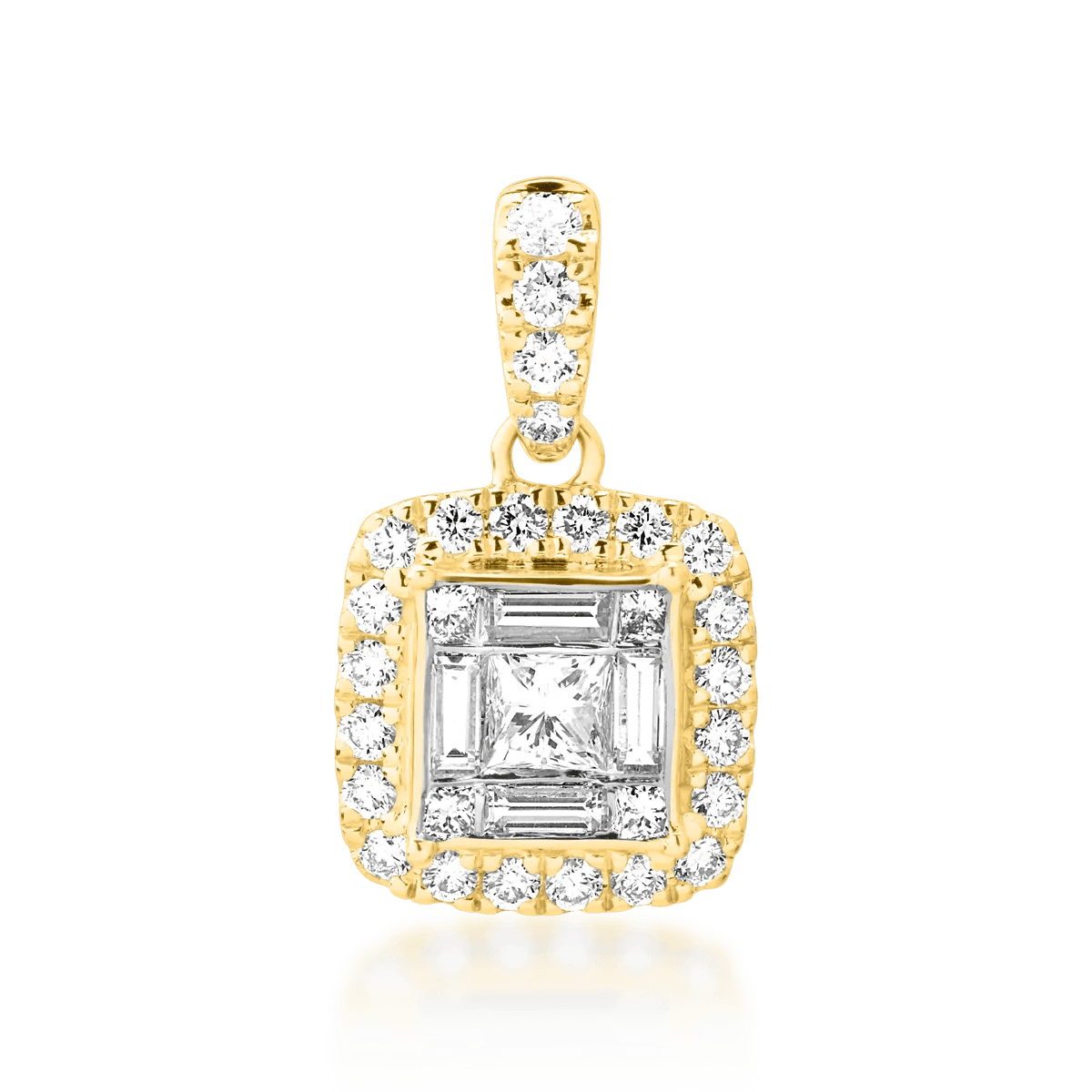 Pandantiv din aur galben cu diamante de 0.62ct Pandantiv din aur galben cu diamante de 0.62ct