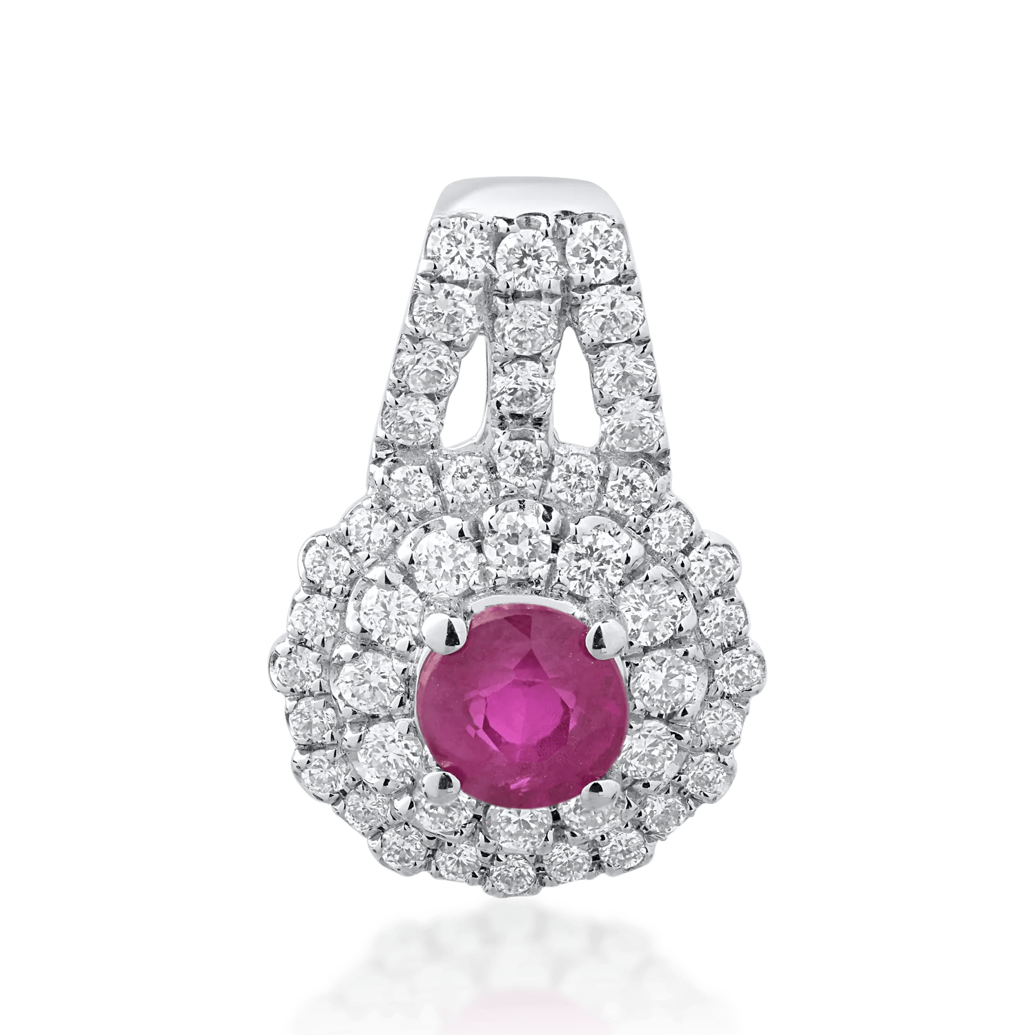 Pandantiv din aur alb cu rubin de 0.33ct și diamante de 0.24ct – Teilor Pandantiv din aur alb cu rubin de 0.33ct și diamante de 0.24ct – Teilor