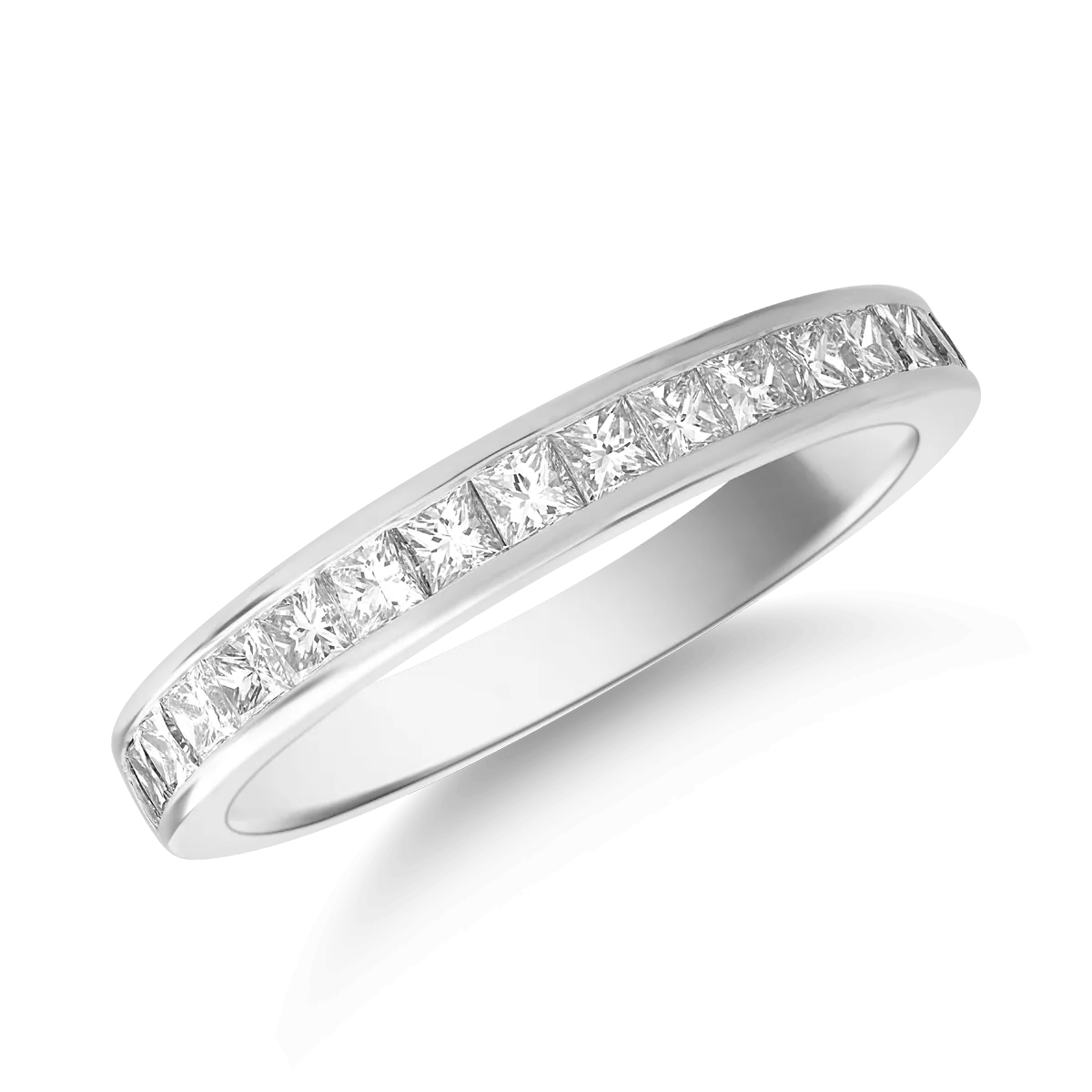Inel din aur alb cu diamante de 0.7ct, tăietură princess Inel din aur alb cu diamante de 0.7ct, tăietură princess