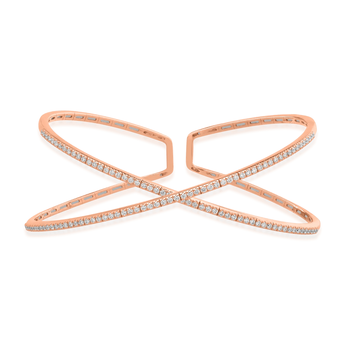 Brățară fixă din aur roz cu diamante 0.87ct Brățară fixă din aur roz cu diamante 0.87ct