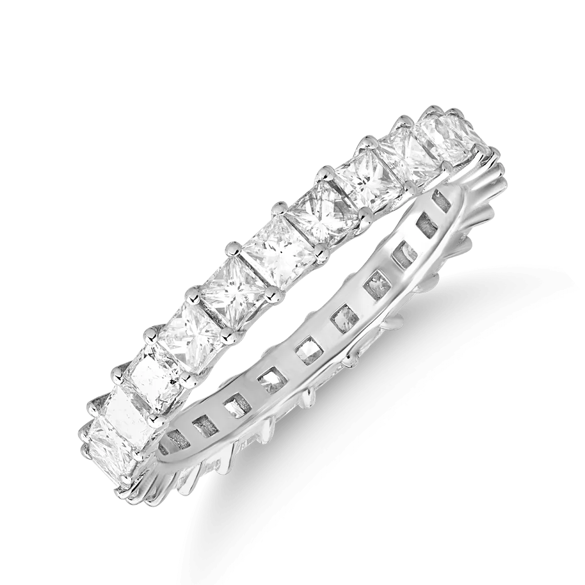 Inel eternity aur alb cu diamante princess 1.8ct Inel eternity aur alb cu diamante princess 1.8ct