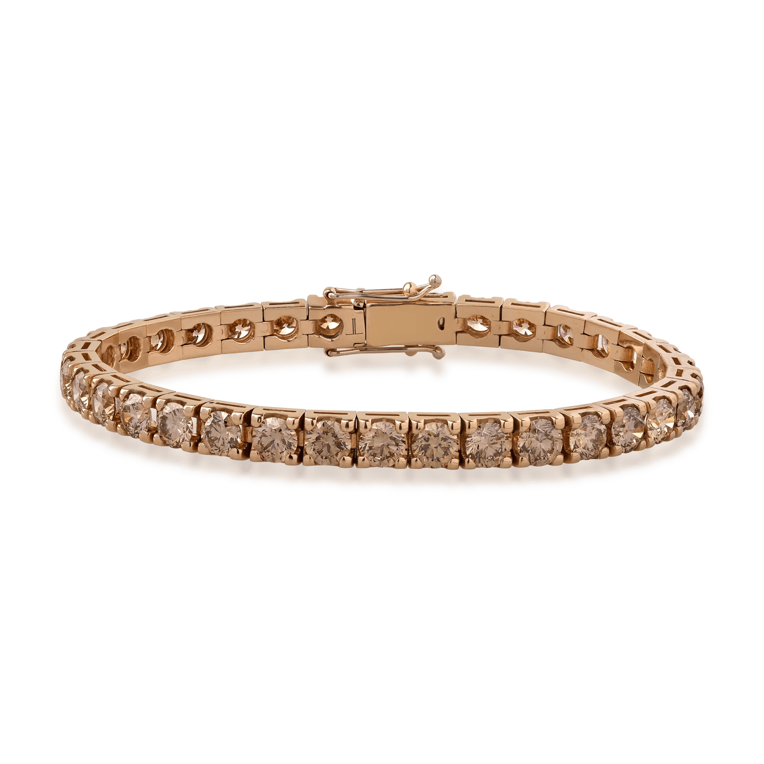 Brățară tennis din aur roz cu diamante coniac de 10.65ct Brățară tennis din aur roz cu diamante coniac de 10.65ct
