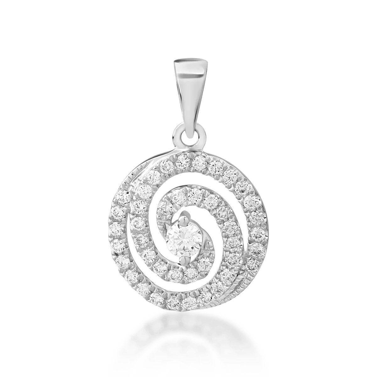 Pandantiv din aur alb cu diamant de 0.04ct și diamante de 0.15ct Pandantiv din aur alb cu diamant de 0.04ct și diamante de 0.15ct