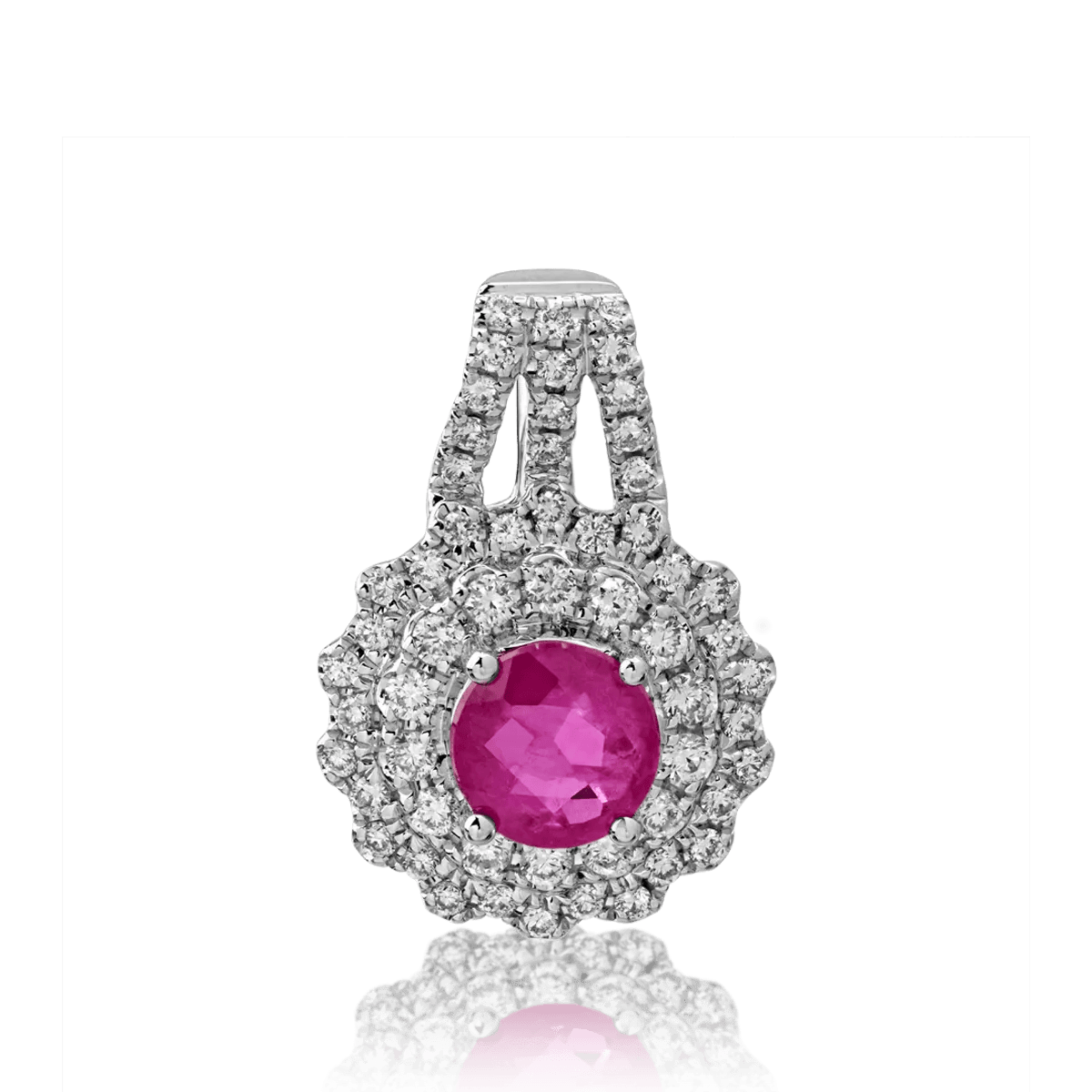 Pandantiv din aur alb cu rubin de 0.63ct și diamante de 0.25ct – Teilor Pandantiv din aur alb cu rubin de 0.63ct și diamante de 0.25ct – Teilor