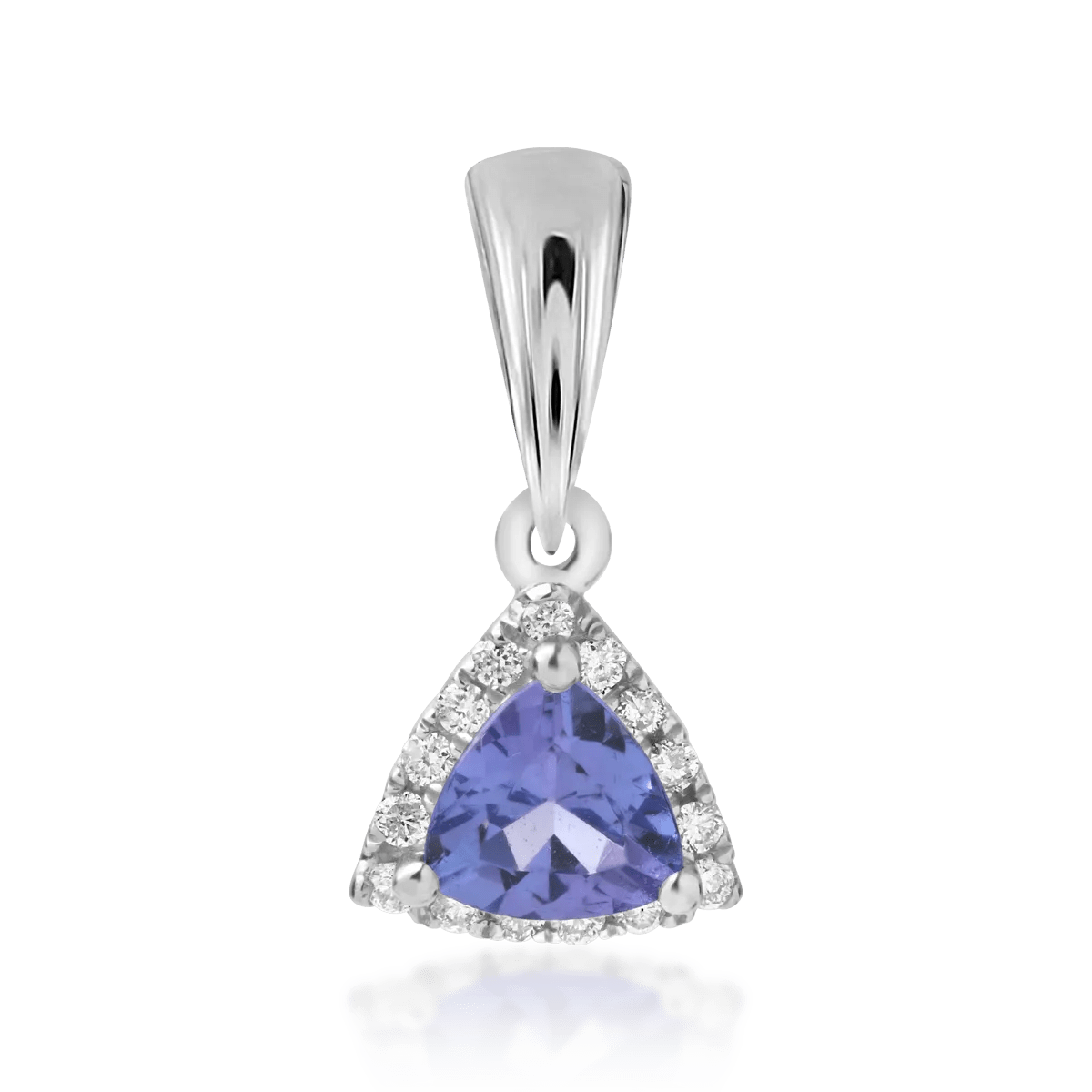 Pandantiv din aur alb cu tanzanit triangle de 0.44ct și diamante de 0.08ct Pandantiv din aur alb cu tanzanit triangle de 0.44ct și diamante de 0.08ct
